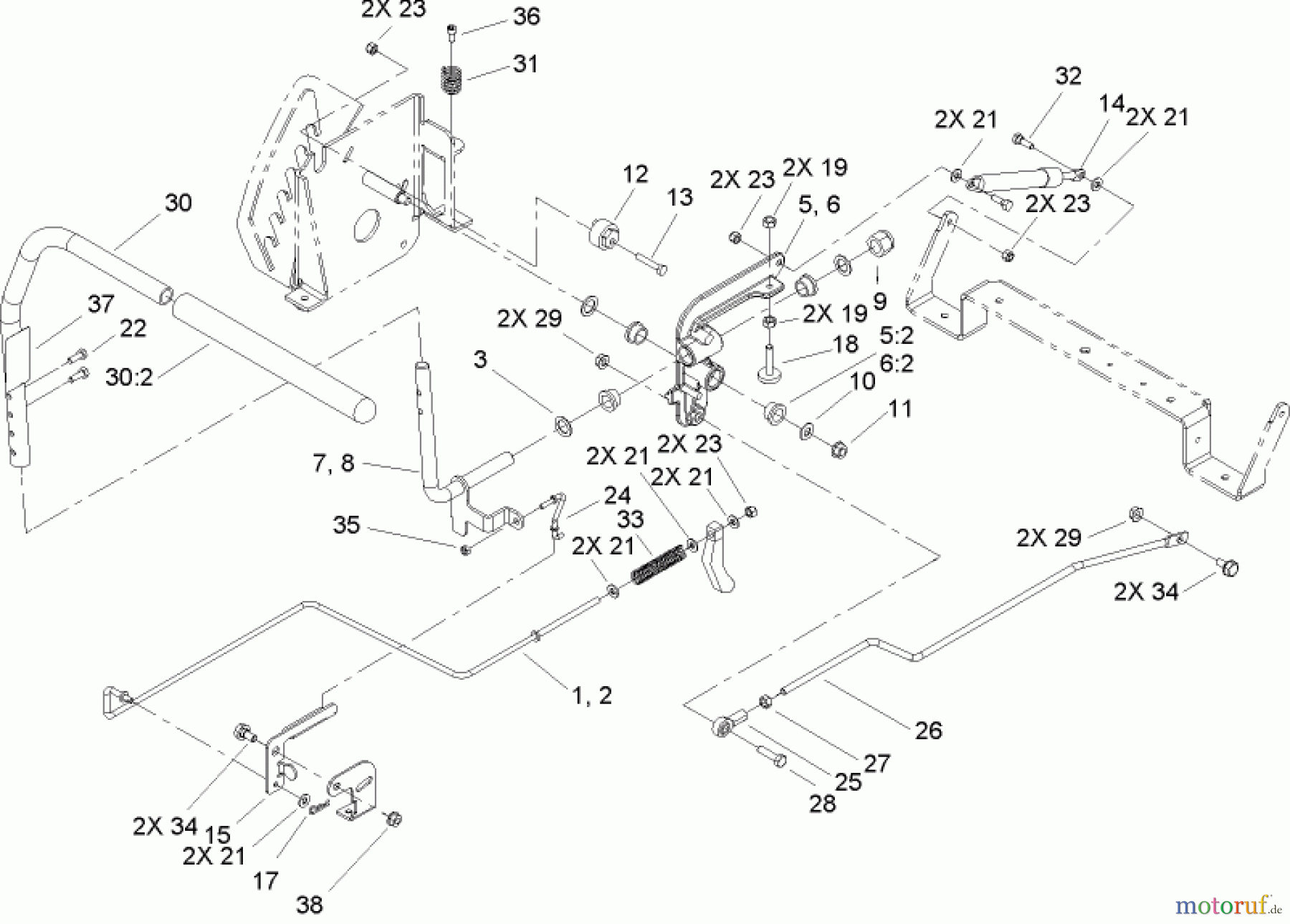 Toro Neu Mowers, Zero-Turn 74301 (Z380) - Toro TimeCutter Z380 Riding Mower, 2005 (250000001-250999999) CONTROL ASSEMBLY