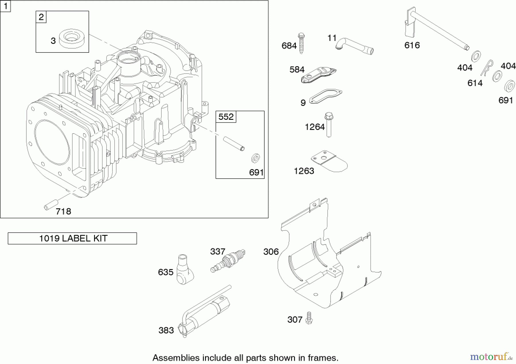  Toro Neu Mowers, Zero-Turn 74301 (Z380) - Toro TimeCutter Z380 Riding Mower, 2005 (250000001-250999999) CYLINDER ASSEMBLY BRIGGS AND STRATTON 280H07-0166-E1