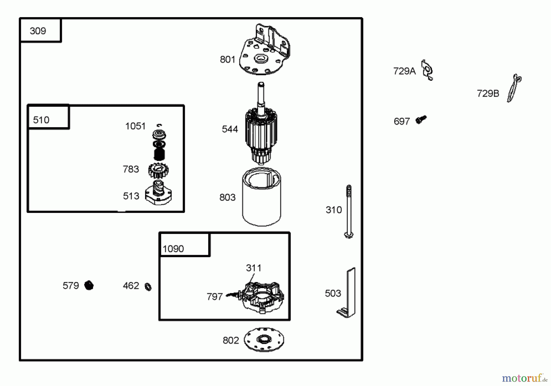  Toro Neu Mowers, Zero-Turn 74325 (16-42Z) - Toro 16-42Z TimeCutter Z Riding Mower, 2004 (240000001-240999999) STARTER ASSEMBLY BRIGGS AND STRATTON 286H77-0165-E1