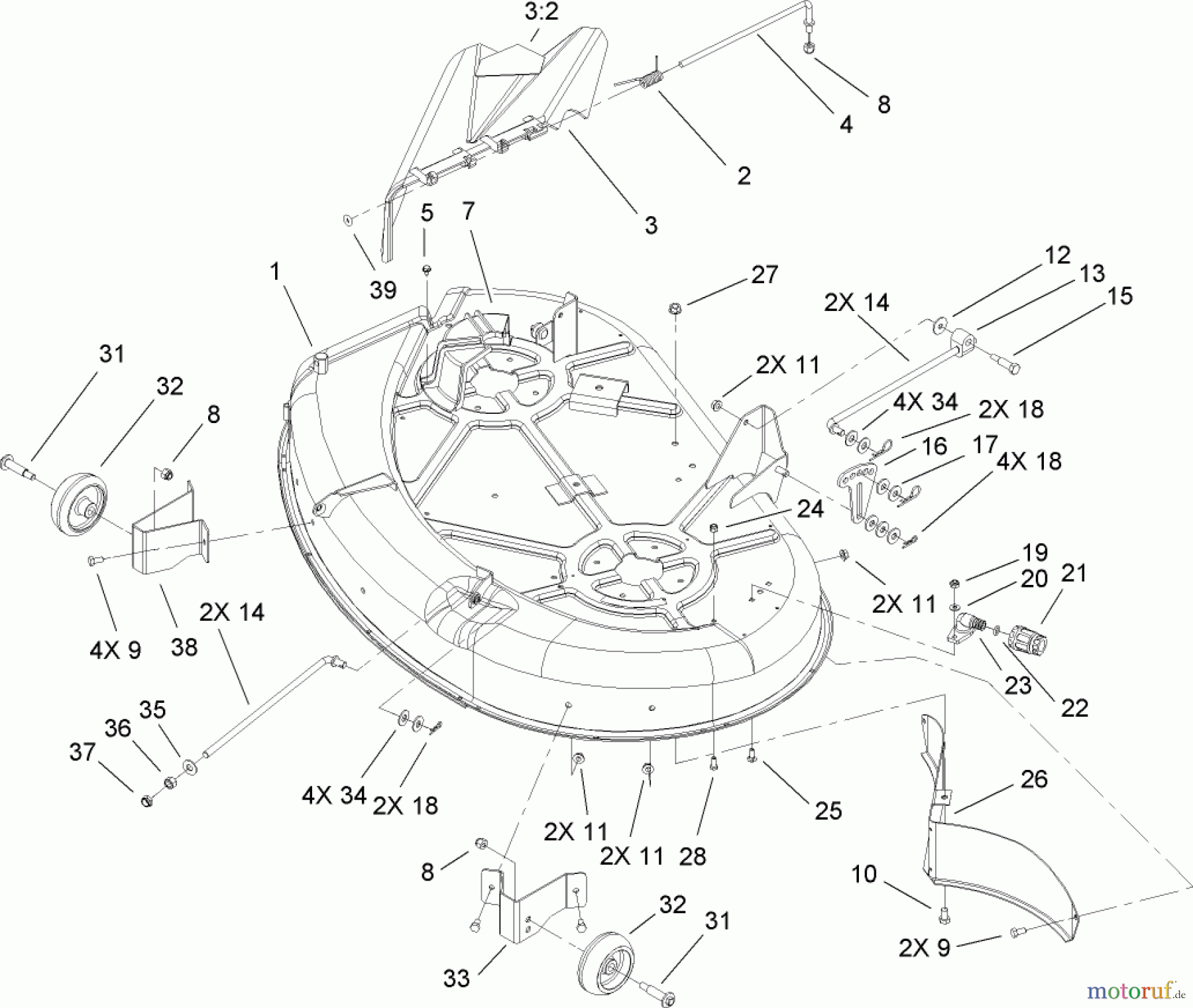 Toro Neu Mowers, Zero-Turn 74327 (Z420) - Toro TimeCutter Z420 Riding Mower, 2006 (260020000-260999999) 42IN DECK ASSEMBLY