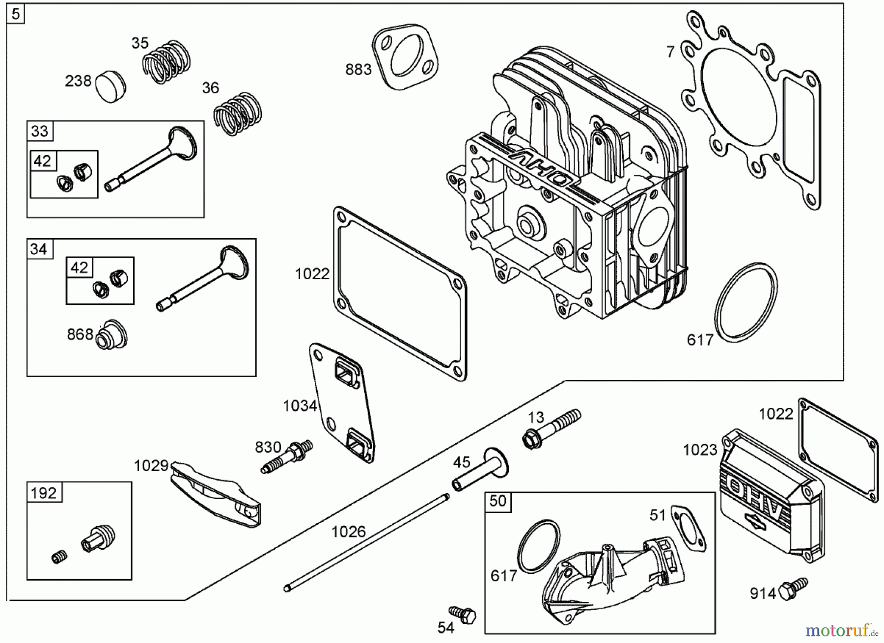 Toro Neu Mowers, Zero-Turn 74327 (Z420) - Toro TimeCutter Z420 Riding Mower, 2006 (260020000-260999999) CYLINDER HEAD ASSEMBLY BRIGGS AND STRATTON 286H77-0165-E1