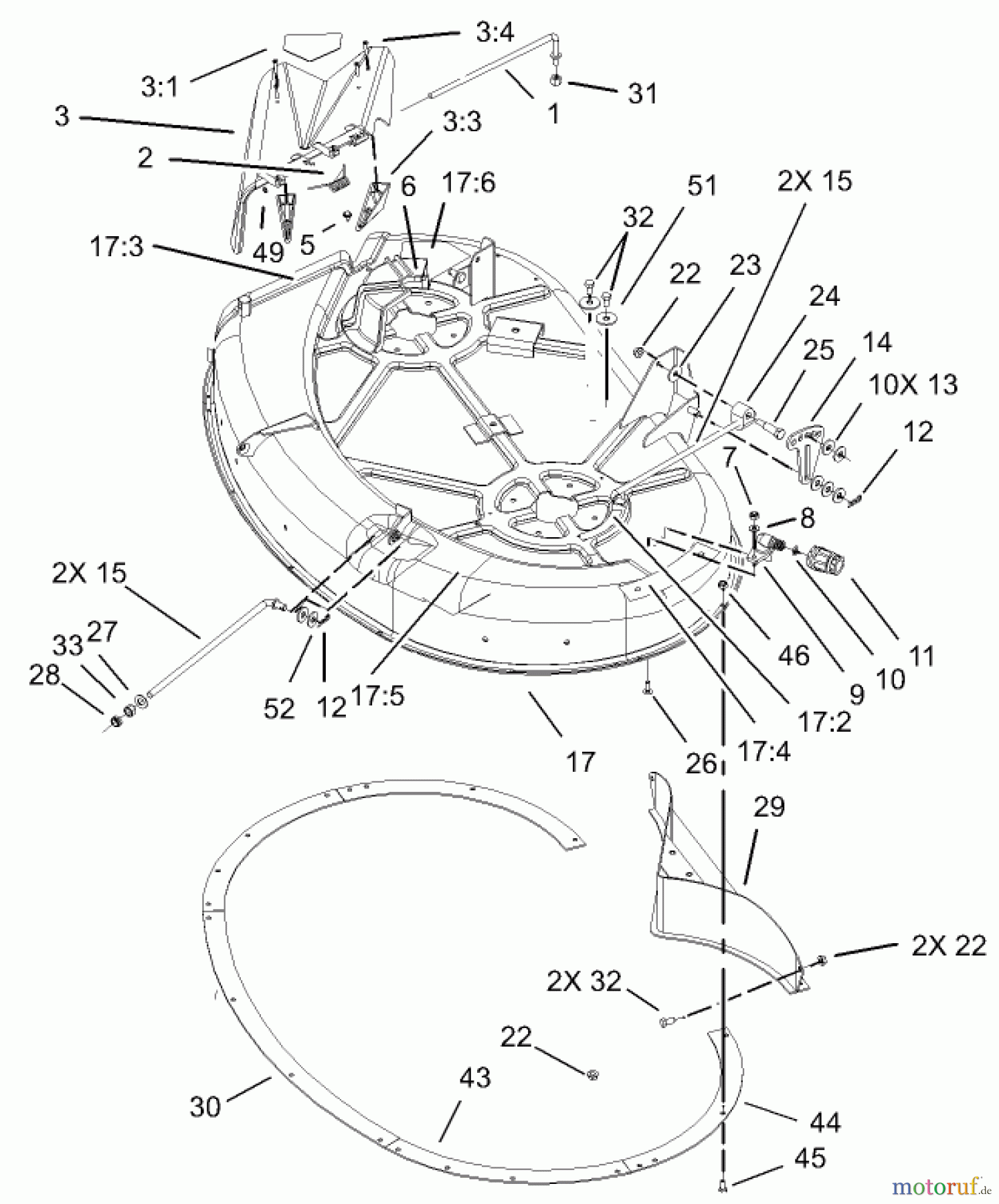  Toro Neu Mowers, Zero-Turn 74330 (16-42Z) - Toro 16-42Z TimeCutter Z Riding Mower, 2003 (230000001-230999999) 42IN DECK ASSEMBLY