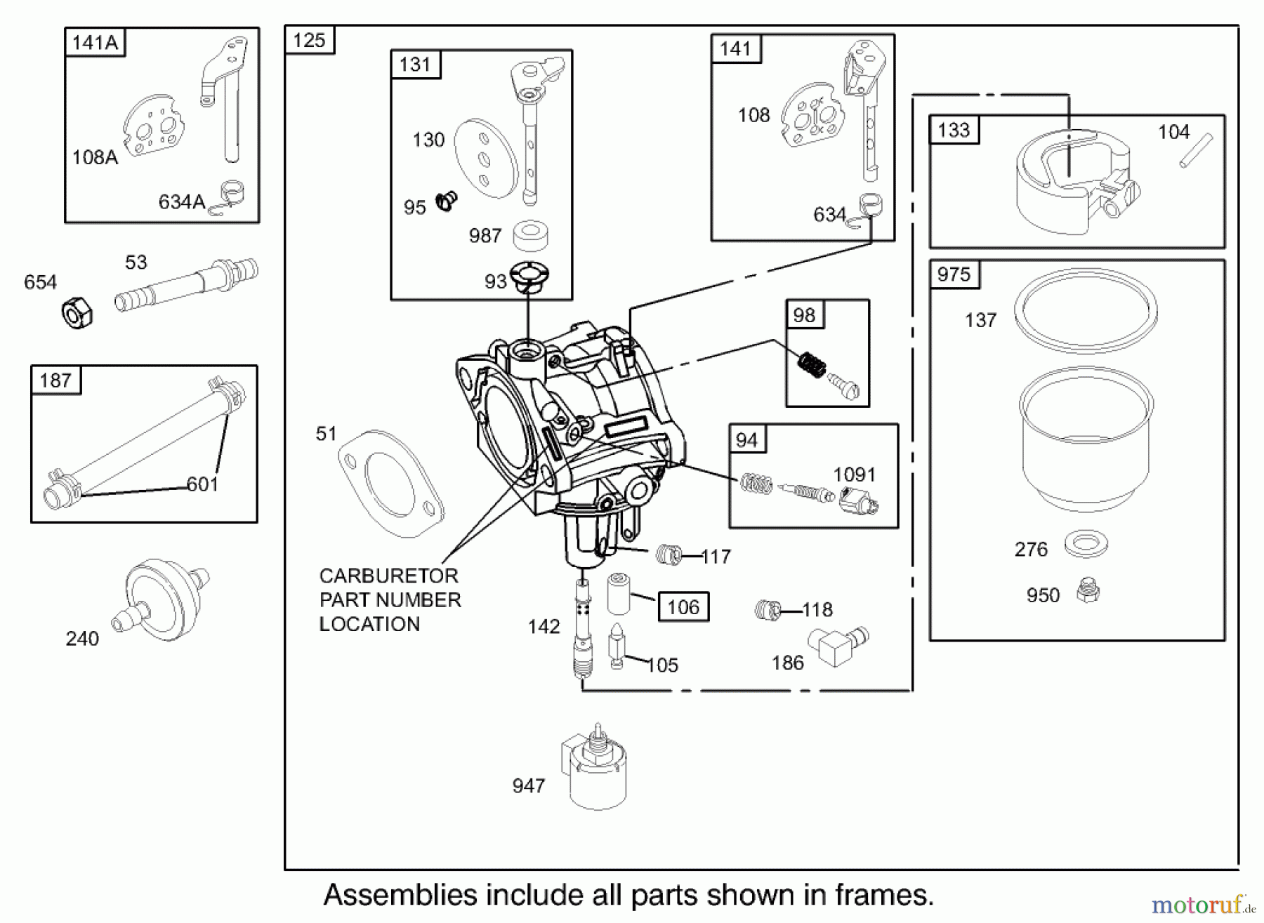 Toro Neu Mowers, Zero-Turn 74330 (16-42Z) - Toro 16-42Z TimeCutter Z Riding Mower, 2003 (230000001-230999999) CARBURETOR ASSEMBLY ENGINE BRIGGS AND STRATTON 286H77-0165-E1