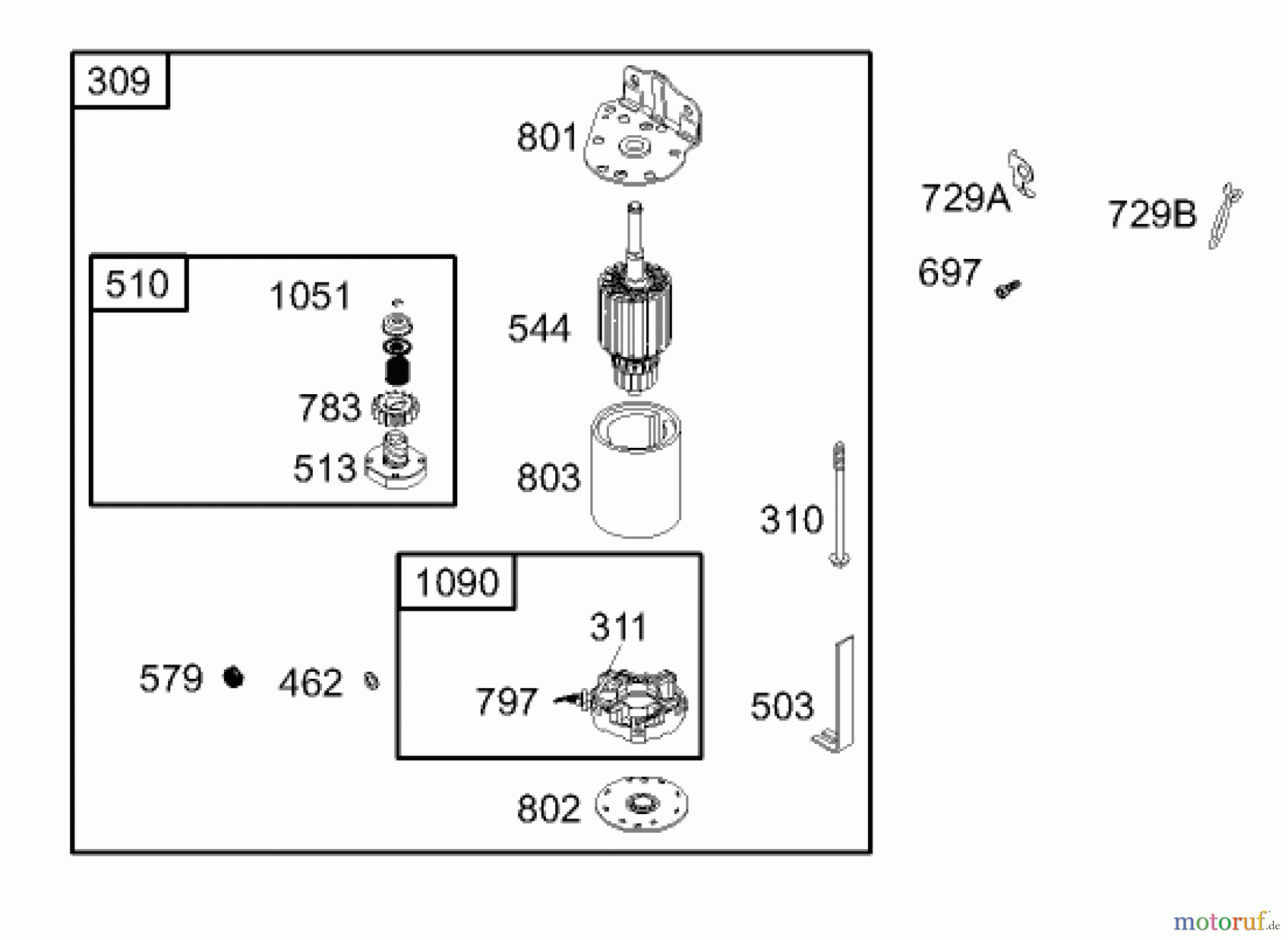 Toro Neu Mowers, Zero-Turn 74330 (16-42Z) - Toro 16-42Z TimeCutter Z Riding Mower, 2003 (230000001-230999999) STARTER ASSEMBLY ENGINE BRIGGS AND STRATTON 286H77-0165-E1