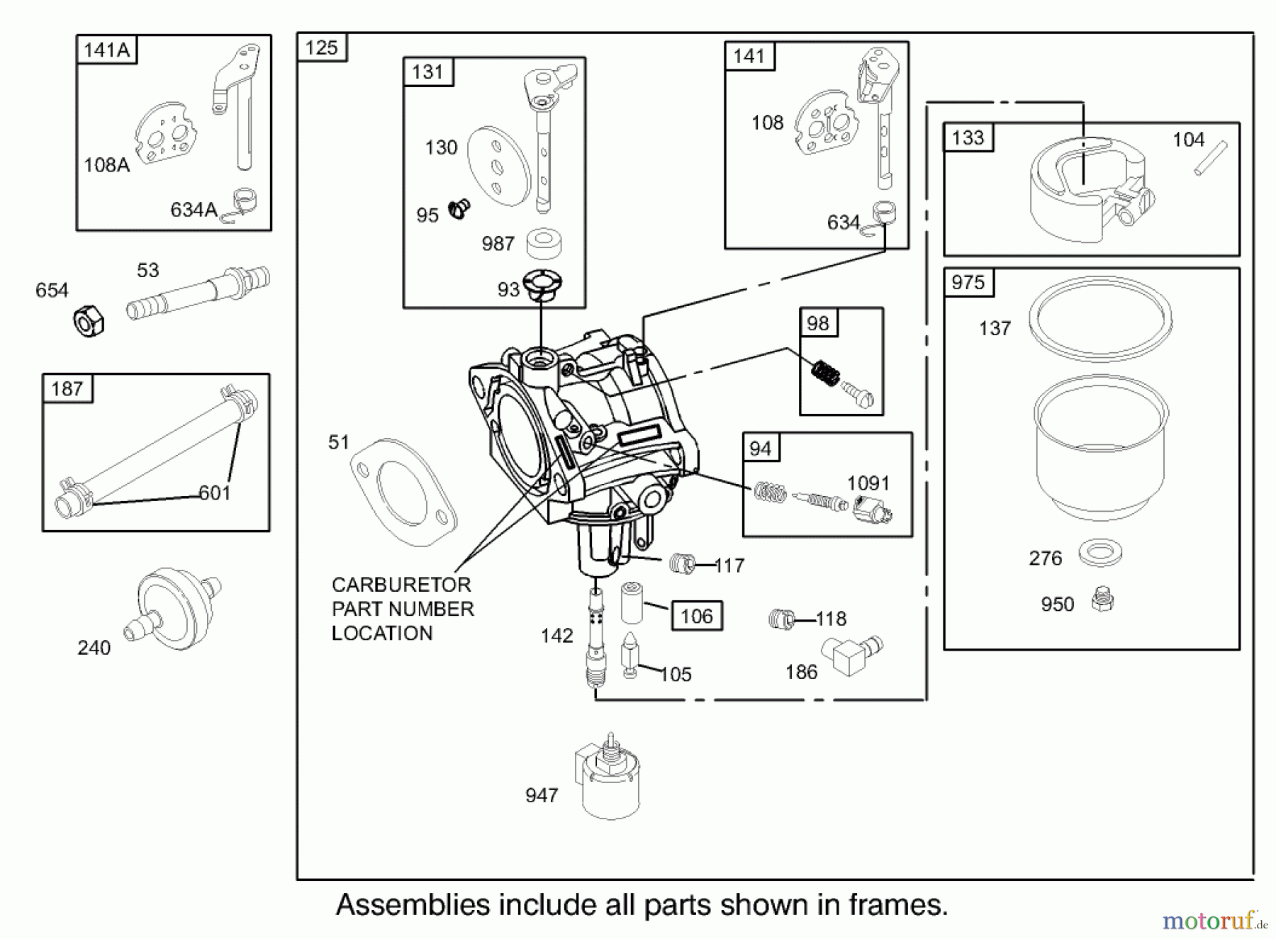 Toro Neu Mowers, Zero-Turn 74330 (16-42Z) - Toro 16-42Z TimeCutter Z Riding Mower, 2004 (240001180-240999999) CARBURETOR ASSEMBLY BRIGGS AND STRATTON 286H77-0165-E1
