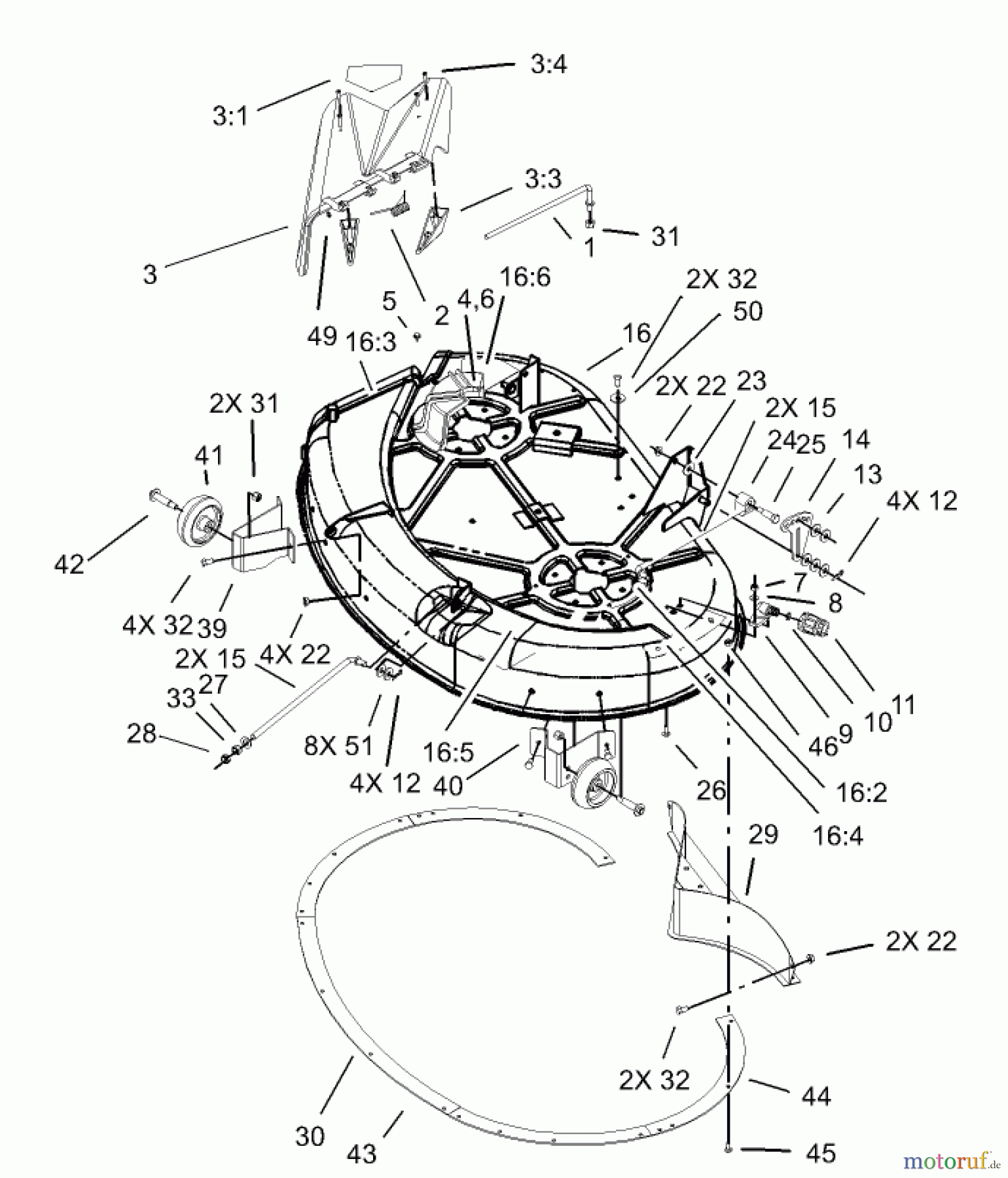 Toro Neu Mowers, Zero-Turn 74350 (17-42Z) - Toro 17-42Z TimeCutter Z Riding Mower, 2003 (230000001-230999999) 42IN DECK ASSEMBLY