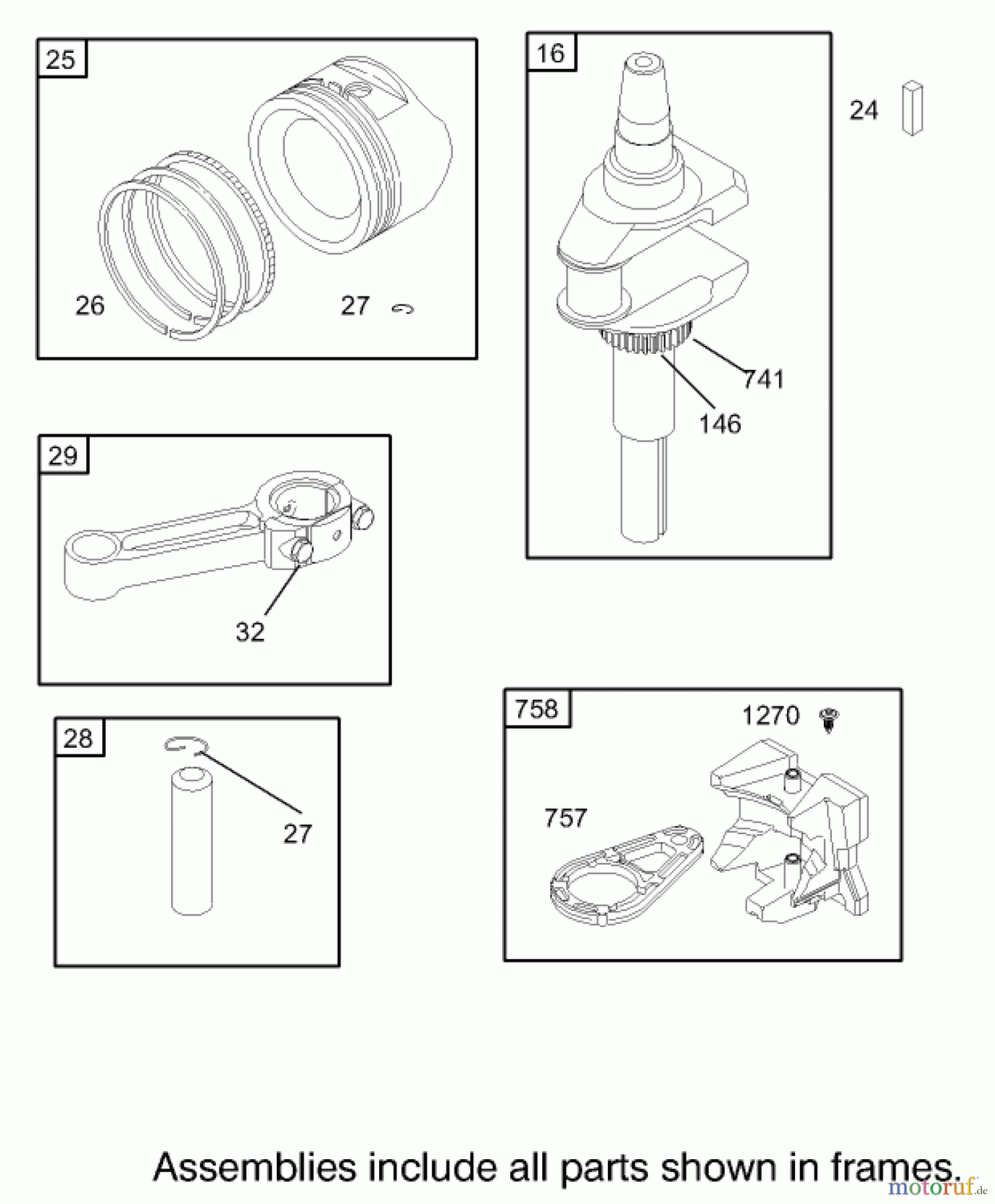 Toro Neu Mowers, Zero-Turn 74350 (17-42Z) - Toro 17-42Z TimeCutter Z Riding Mower, 2004 (240000001-240000178) CRANKSHAFT ASSEMBLY BRIGGS AND STRATTON 31F777-0162-E1