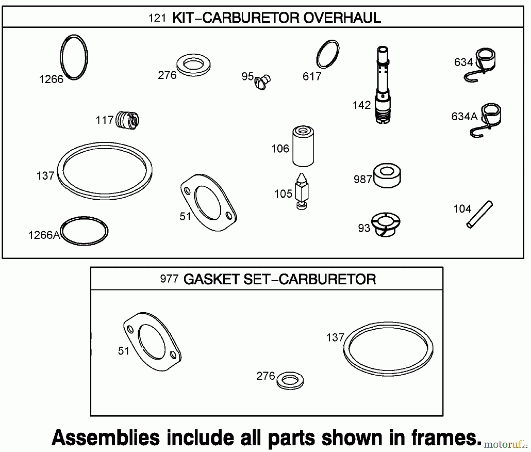 Toro Neu Mowers, Zero-Turn 74352 (Z480) - Toro TimeCutter Z480 Riding Mower, 2005 (250000001-250999999) CARBURETOR OVERHAUL KIT AND GASKET SET ASSEMBLIES BRIGGS AND STRATTON 31K777-0190-E1