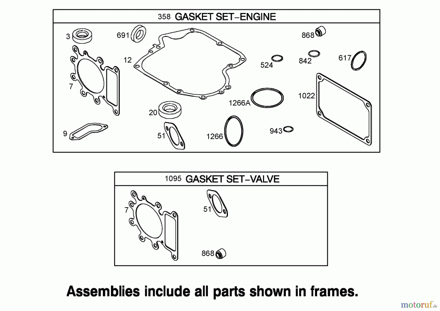 Toro Neu Mowers, Zero-Turn 74352 (Z480) - Toro TimeCutter Z480 Riding Mower, 2005 (250000001-250999999) ENGINE AND VALVE GASKET SET ASSEMBLIES BRIGGS AND STRATTON 31K777-0190-E1