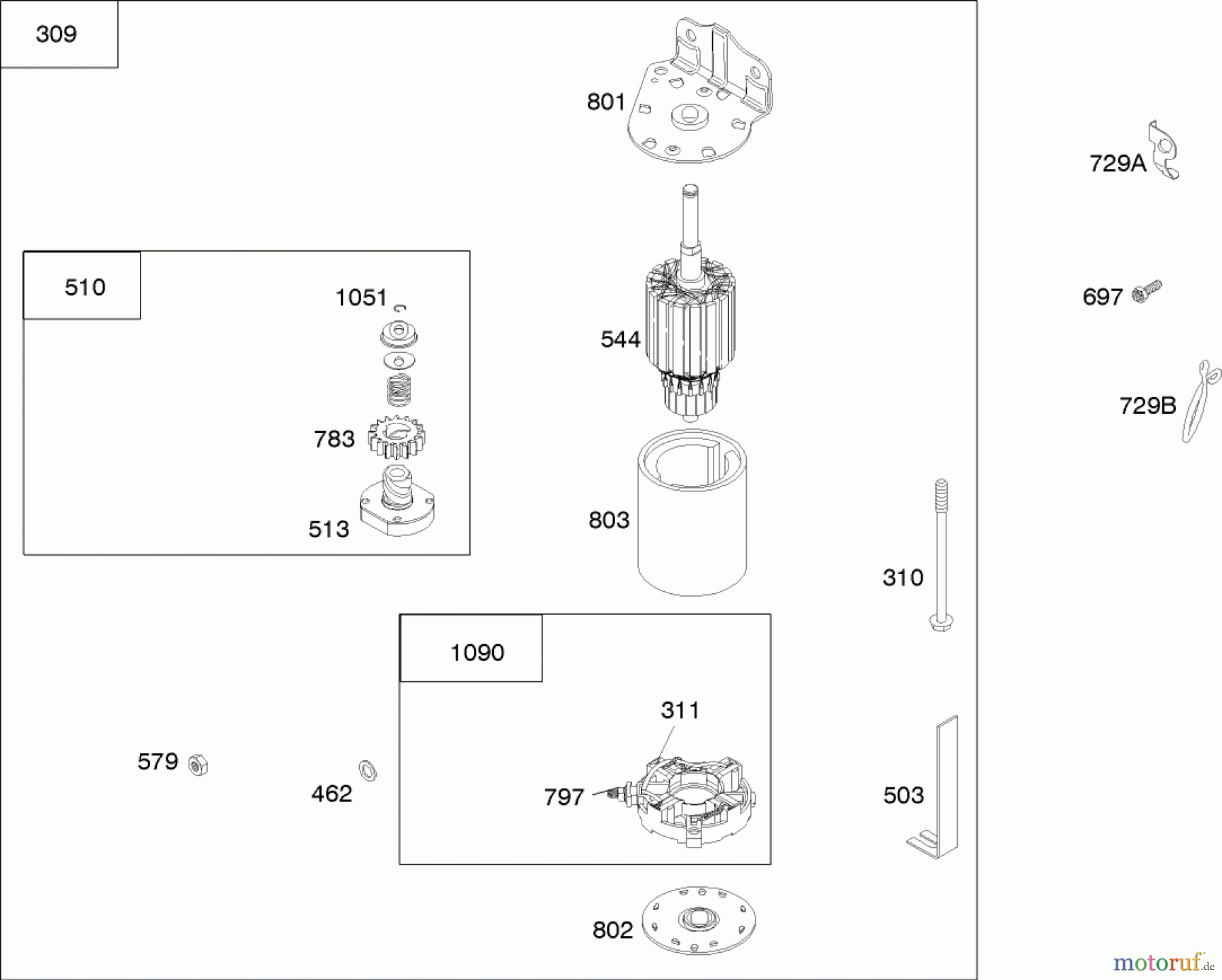 Toro Neu Mowers, Zero-Turn 74353 (Z480) - Toro TimeCutter Z480 Riding Mower, 2006 (260000001-260999999) STARTER ASSEMBLY BRIGGS AND STRATTON 31H777-0168-E1