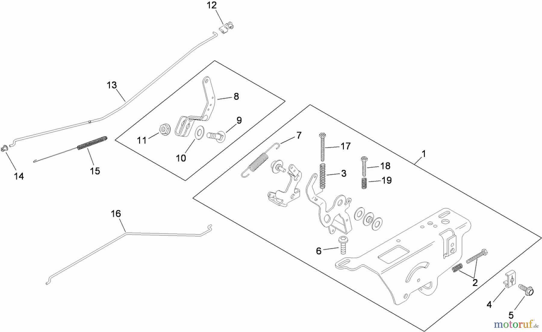 Toro Neu Mowers, Zero-Turn 74360 (Z4200) - Toro TimeCutter Z4200 Riding Mower, 2009 (290001199-290999999) ENGINE CONTROL ASSEMBLY KOHLER SV590-0212