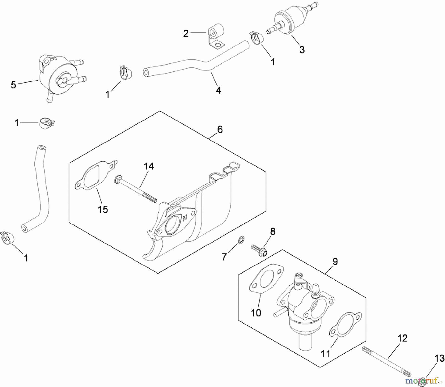 Toro Neu Mowers, Zero-Turn 74360 (Z4200) - Toro TimeCutter Z4200 Riding Mower, 2009 (290001199-290999999) FUEL SYSTEM ASSEMBLY KOHLER SV590-0212