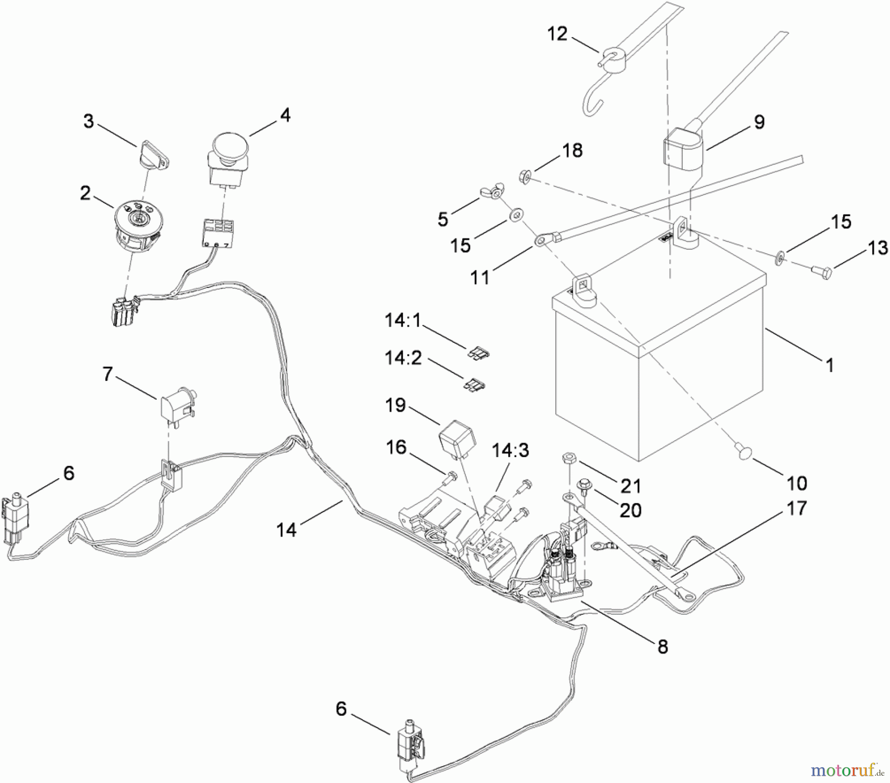 Toro Neu Mowers, Zero-Turn 74363 (Z4200) - Toro TimeCutter Z4220 Riding Mower, 2009 (290000505-290999999) ELECTRICAL ASSEMBLY