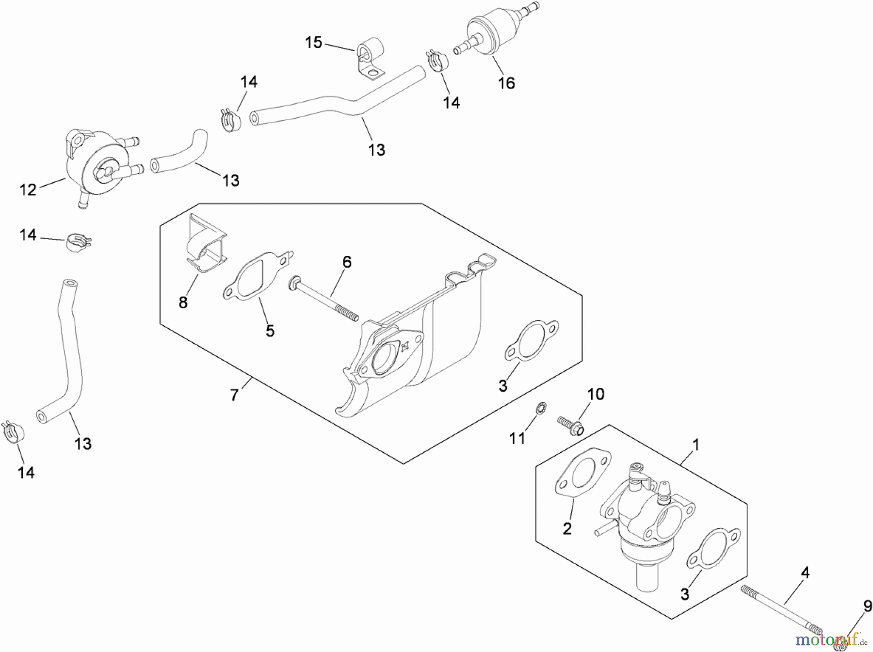 Toro Neu Mowers, Zero-Turn 74363 (Z4200) - Toro TimeCutter Z4220 Riding Mower, 2009 (290000505-290999999) FUEL SYSTEM ASSEMBLY KOHLER SV610-0211