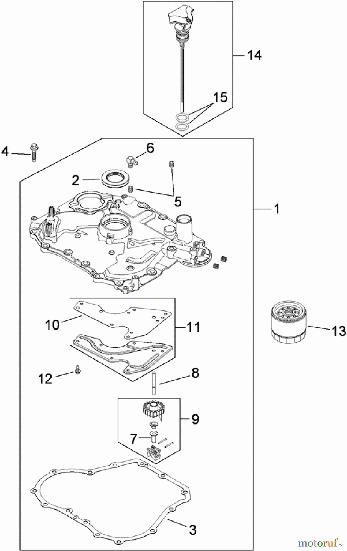 Toro Neu Mowers, Zero-Turn 74363 (Z4200) - Toro TimeCutter Z4220 Riding Mower, 2009 (290000505-290999999) OIL PAN AND LUBRICATION ASSEMBLY KOHLER SV610-0211