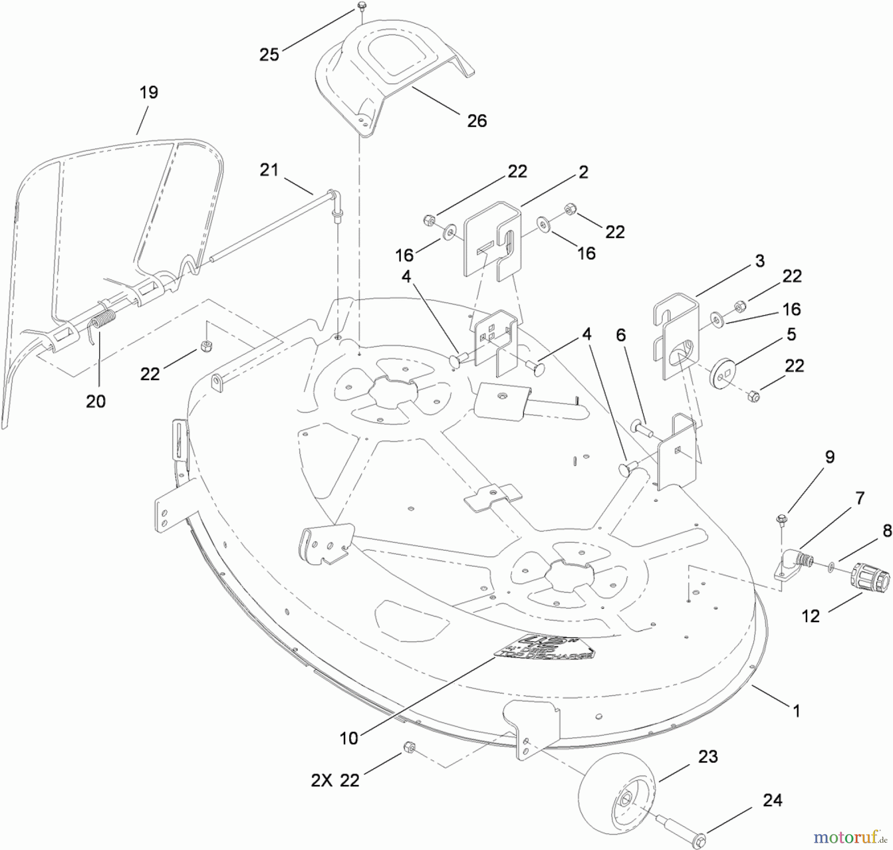 Toro Neu Mowers, Zero-Turn 74365 (Z4235) - Toro TimeCutter Z4235 Riding Mower, 2010 (310000001-310999999) 42 INCH DECK ASSEMBLY