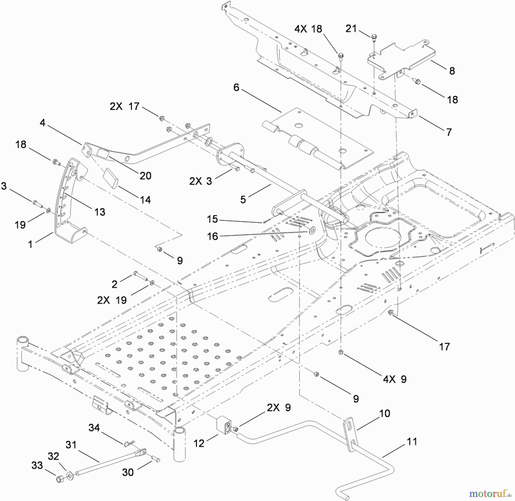 Toro Neu Mowers, Zero-Turn 74365 (Z4235) - Toro TimeCutter Z4235 Riding Mower, 2010 (310000001-310999999) DECK LIFT ASSEMBLY