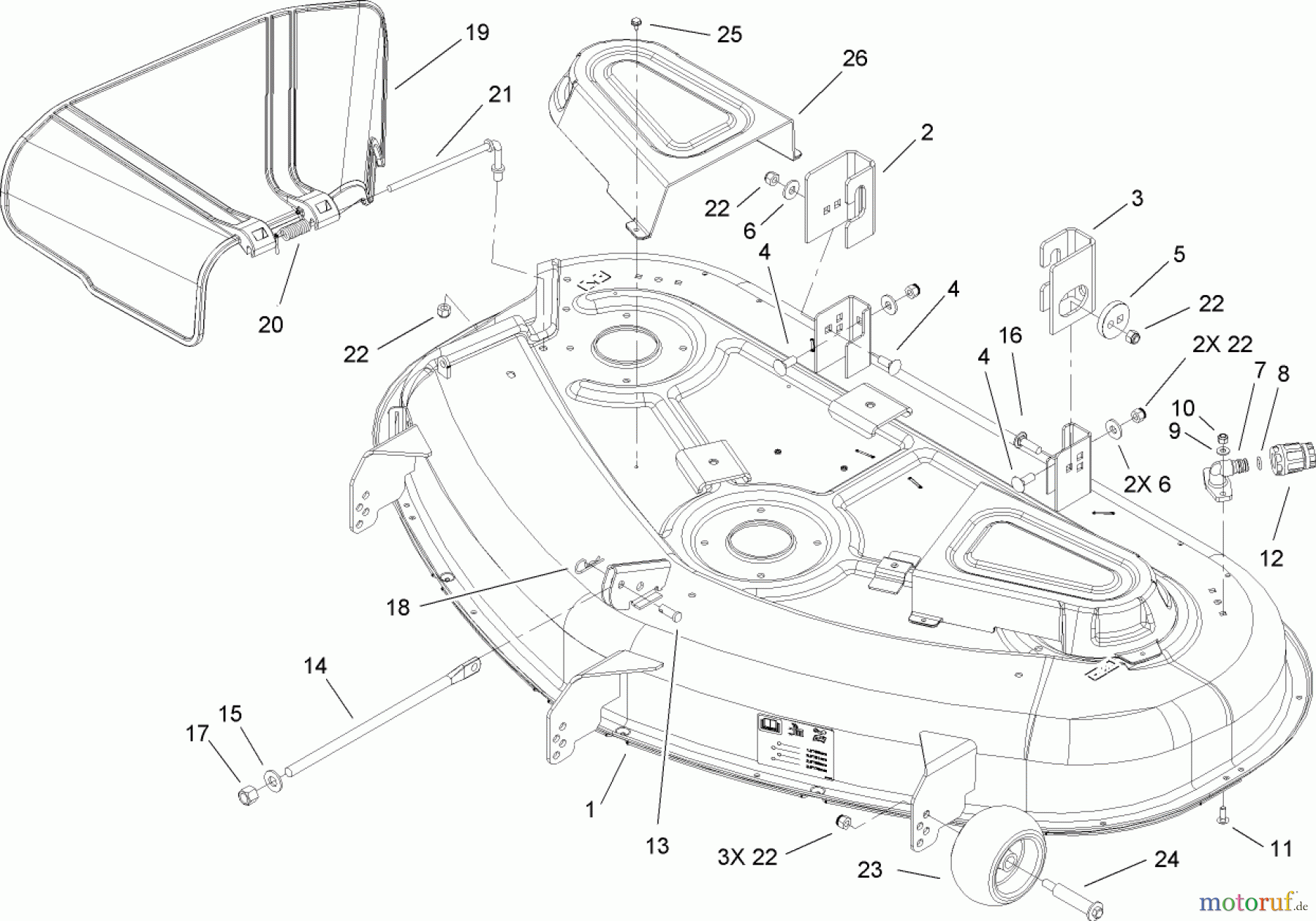 Toro Neu Mowers, Zero-Turn 74370 (Z5000) - Toro TimeCutter Z5000 Riding Mower, 2007 (270000001-270999999) 50 INCH DECK AND SIDE DISCHARGE ASSEMBLY
