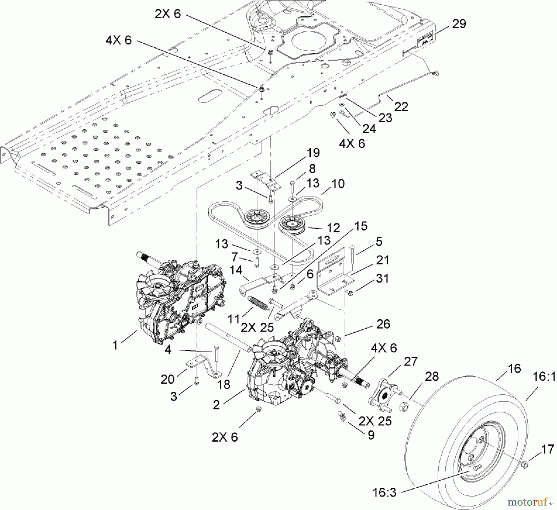 Toro Neu Mowers, Zero-Turn 74370 (Z5000) - Toro TimeCutter Z5000 Riding Mower, 2007 (270000001-270999999) HYDRO DRIVE ASSEMBLY