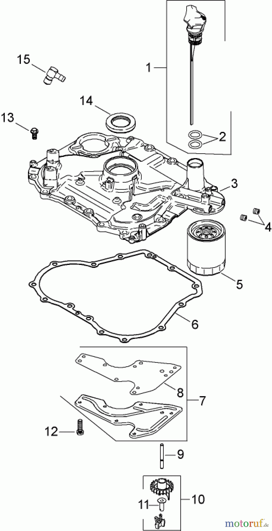 Toro Neu Mowers, Zero-Turn 74370 (Z5000) - Toro TimeCutter Z5000 Riding Mower, 2007 (270000001-270999999) OIL PAN AND LUBRICATION ASSEMBLY KOHLER SV610-0020