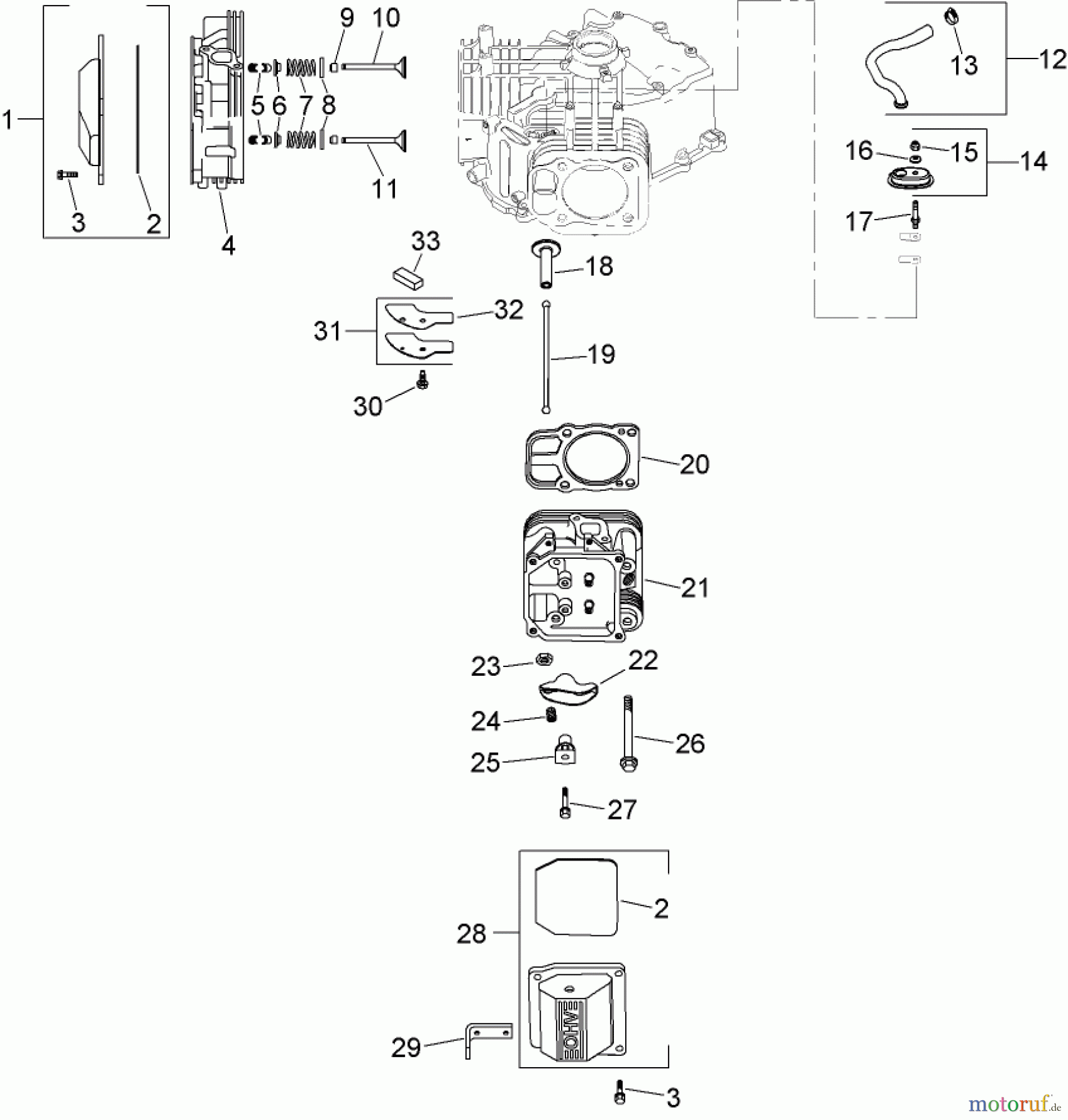 Toro Neu Mowers, Zero-Turn 74372 (Z5020) - Toro TimeCutter Z5020 Riding Mower, 2007 (270000001-270999999) HEAD, VALVE AND BREATHER ASSEMBLY KOHLER SV720-0029
