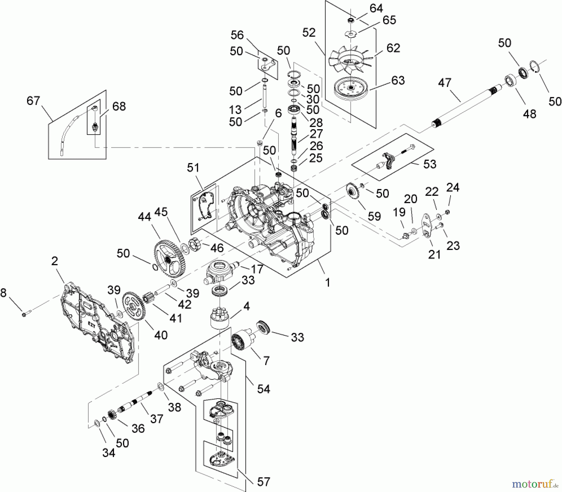 Toro Neu Mowers, Zero-Turn 74372 (Z5020) - Toro TimeCutter Z5020 Riding Mower, 2007 (270000001-270999999) LH HYDRO DRIVE ASSEMBLY NO. 110-6770