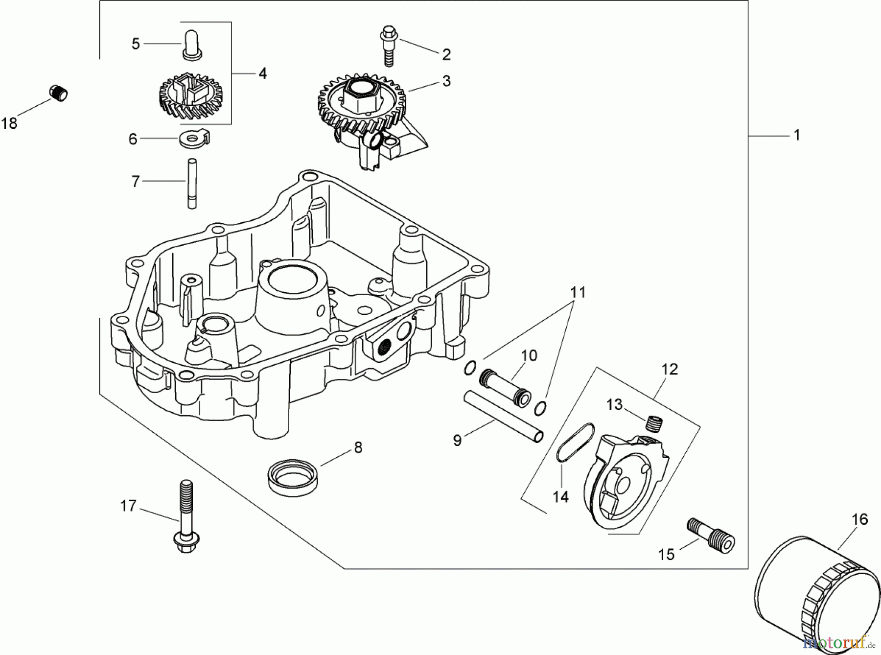 Toro Neu Mowers, Zero-Turn 74372 (Z5020) - Toro TimeCutter Z5020 Riding Mower, 2007 (270000001-270999999) OIL PAN AND LUBRICATION ASSEMBLY KOHLER SV720-0029