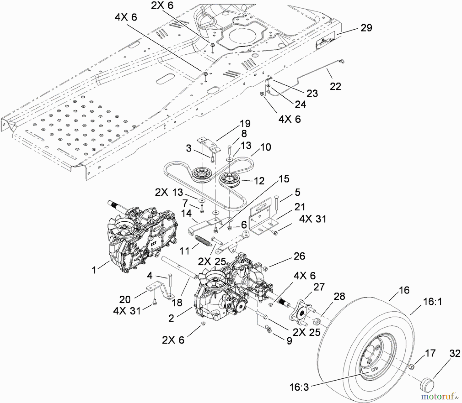 Toro Neu Mowers, Zero-Turn 74373 (Z5030) - Toro TimeCutter Z5030 Riding Mower, 2009 (290000001-290004012) HYDRO DRIVE ASSEMBLY
