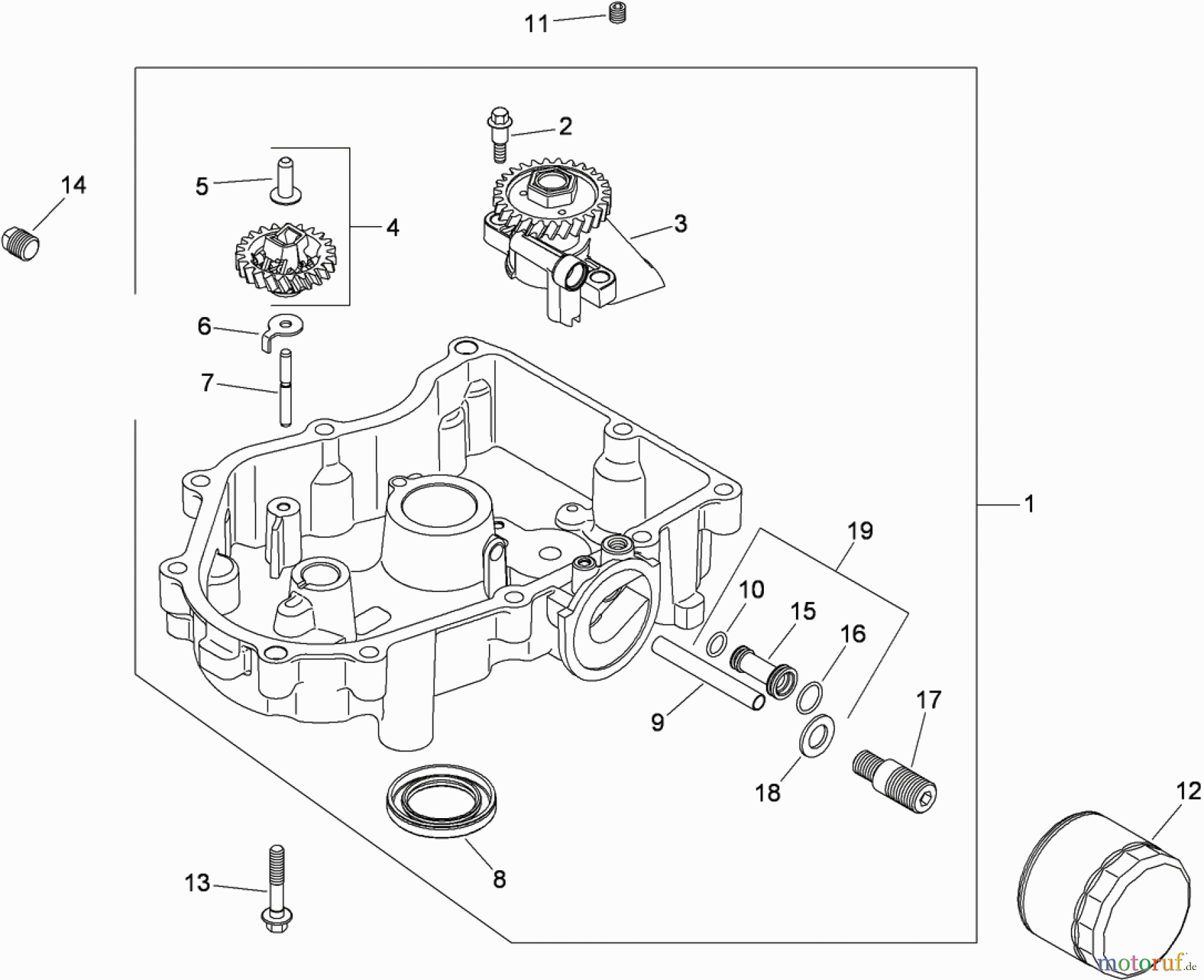Toro Neu Mowers, Zero-Turn 74373 (Z5030) - Toro TimeCutter Z5030 Riding Mower, 2009 (290000001-290004012) OIL PAN AND LUBRICATION ASSEMBLY KOHLER SV720-0039