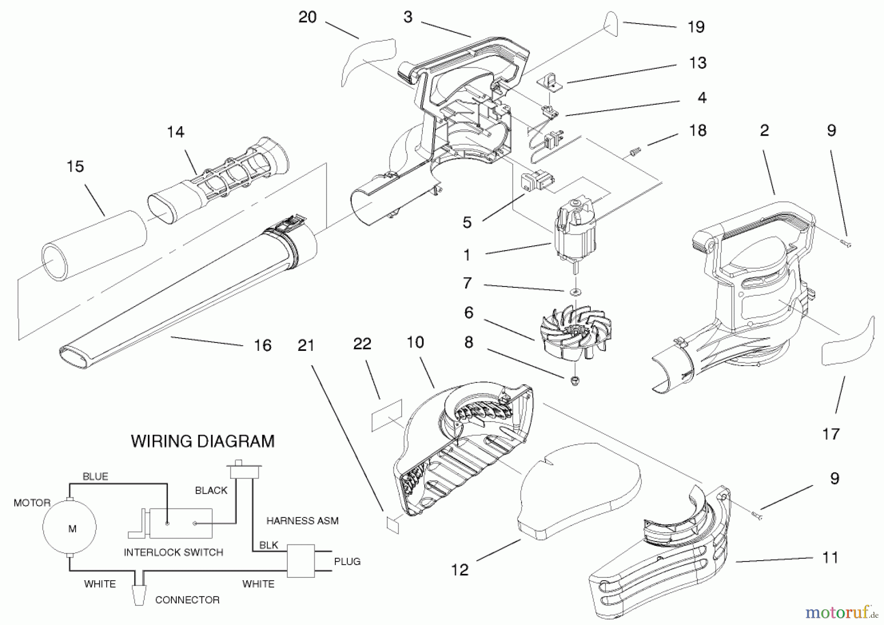  Toro Neu Blowers/Vacuums/Chippers/Shredders 51589 - Toro Quiet Blower Vac, 1999 (99000001-99100000) BLOWERVAC ASSEMBLY
