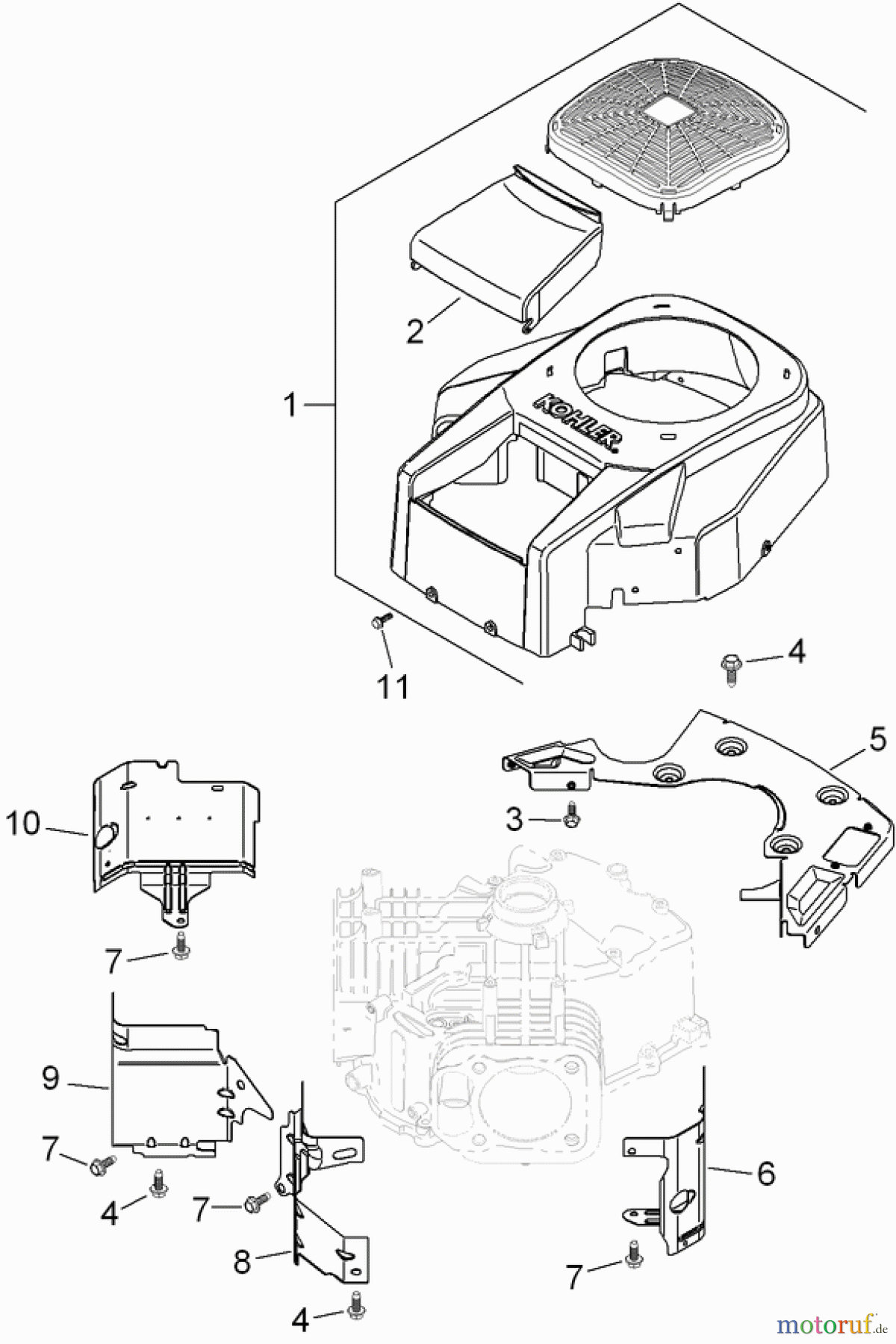 Toro Neu Mowers, Zero-Turn 74375 (Z5060) - Toro TimeCutter Z5060 Riding Mower, 2008 (280000001-280999999) BLOWER HOUSING ASSEMBLY KOHLER SV730-0025