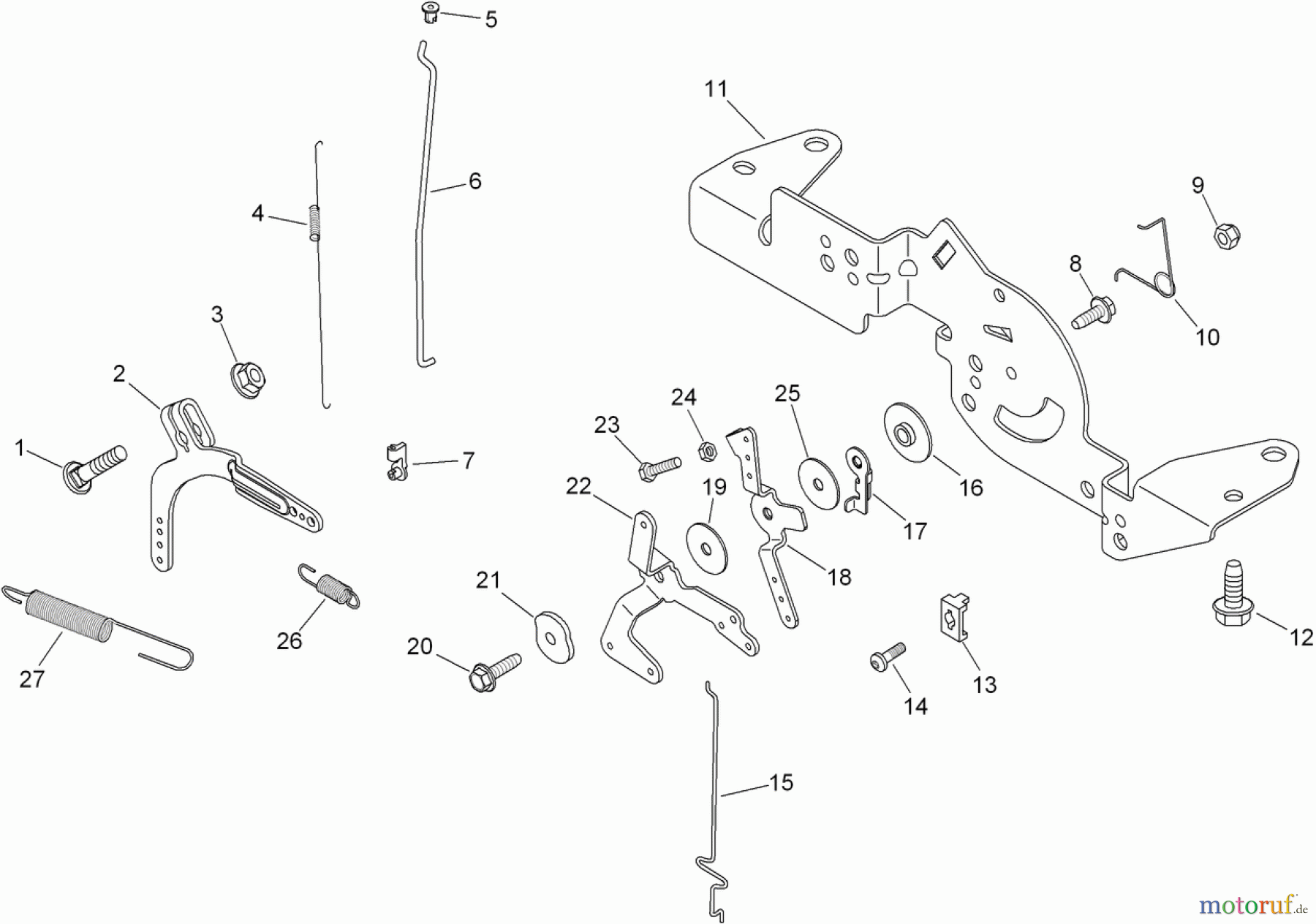 Toro Neu Mowers, Zero-Turn 74375 (Z5060) - Toro TimeCutter Z5060 Riding Mower, 2008 (280000001-280999999) ENGINE CONTROL ASSEMBLY KOHLER SV730-0025