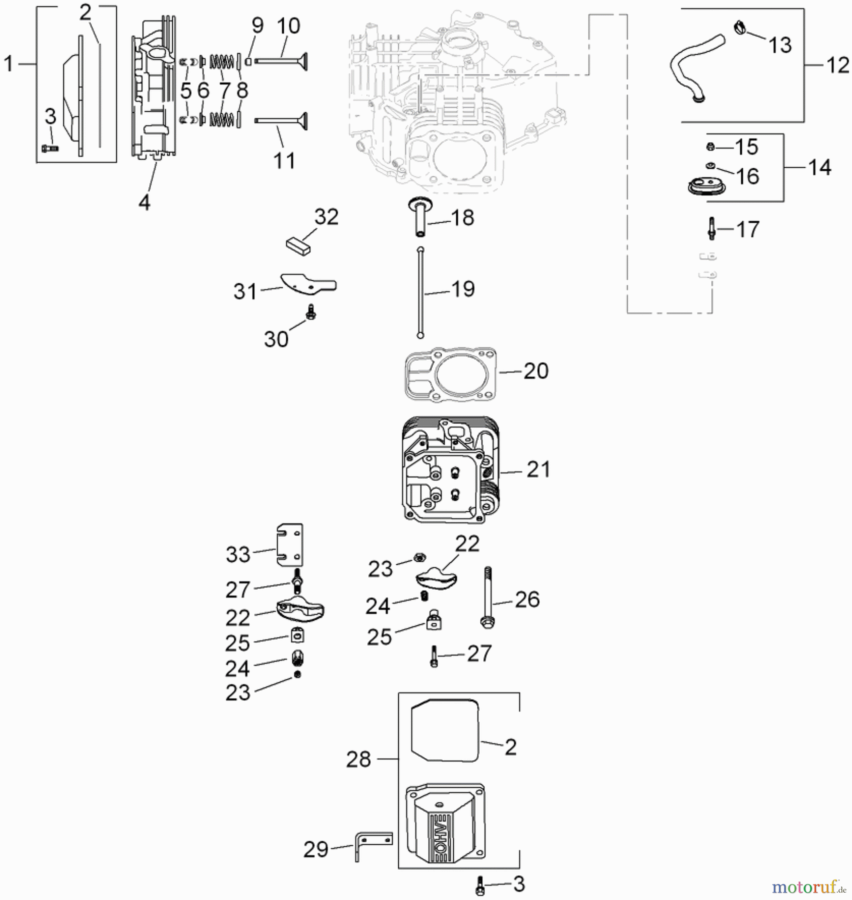 Toro Neu Mowers, Zero-Turn 74375 (Z5060) - Toro TimeCutter Z5060 Riding Mower, 2008 (280000001-280999999) HEAD, VALVE AND BREATHER ASSEMBLY KOHLER SV730-0025