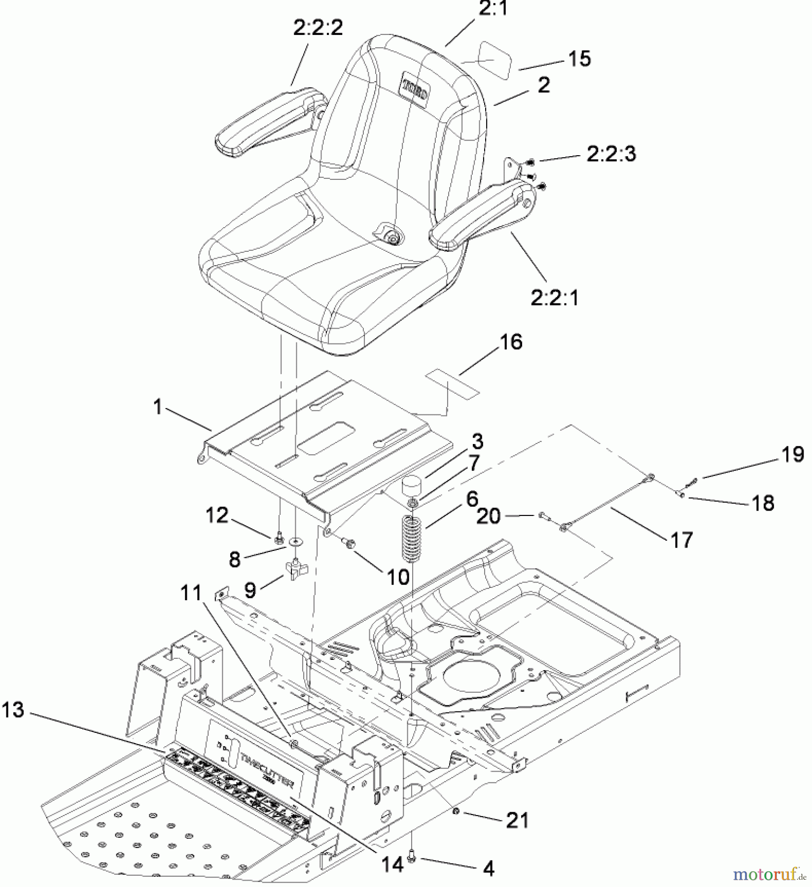  Toro Neu Mowers, Zero-Turn 74375 (Z5060) - Toro TimeCutter Z5060 Riding Mower, 2008 (280000001-280999999) SEAT ASSEMBLY