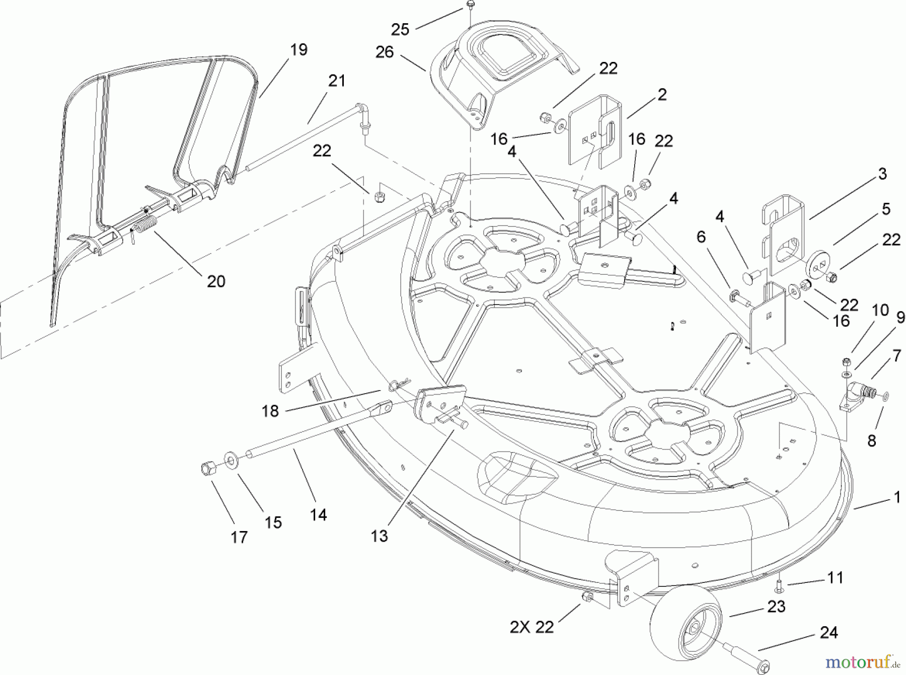 Toro Neu Mowers, Zero-Turn 74380 (Z4200) - Toro TimeCutter Z4200 Riding Mower, 2008 (280000001-280999999) 42 INCH DECK ASSEMBLY