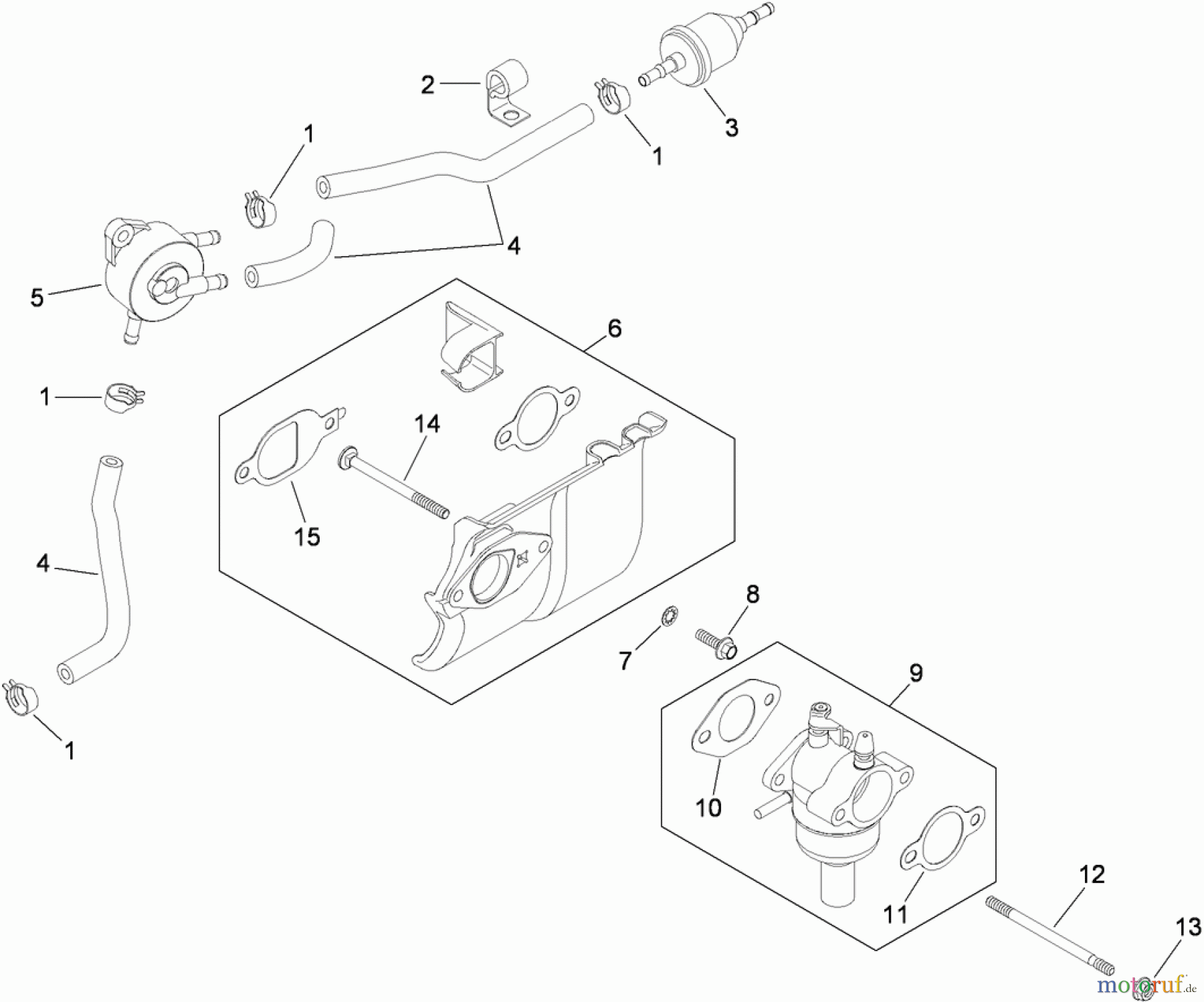 Toro Neu Mowers, Zero-Turn 74380 (Z4200) - Toro TimeCutter Z4200 Riding Mower, 2009 (290000326-290999999) FUEL SYSTEM ASSEMBLY KOHLER SV590-0213