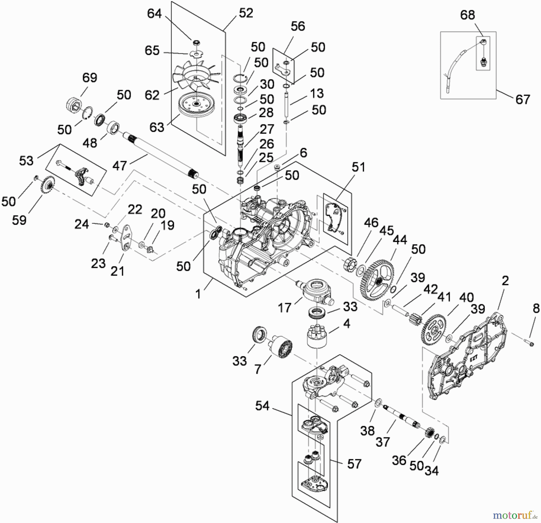 Toro Neu Mowers, Zero-Turn 74380 (Z4200) - Toro TimeCutter Z4200 Riding Mower, 2009 (290000326-290999999) RH HYDRO ASSEMBLY NO. 110-6771