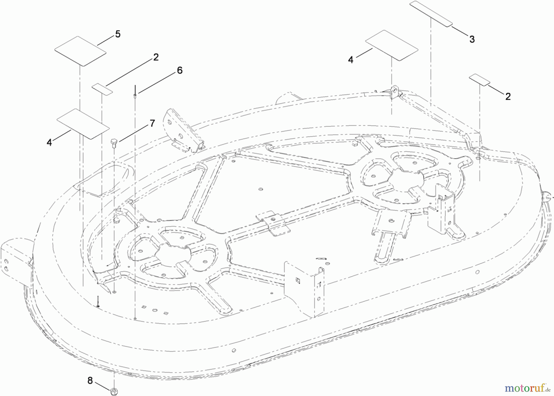  Toro Neu Mowers, Zero-Turn 74380 (Z4200) - Toro TimeCutter Z4200 Riding Mower, 2010 (310000001-310999999) 42 INCH DECK AND DECAL ASSEMBLY NO. 117-1290