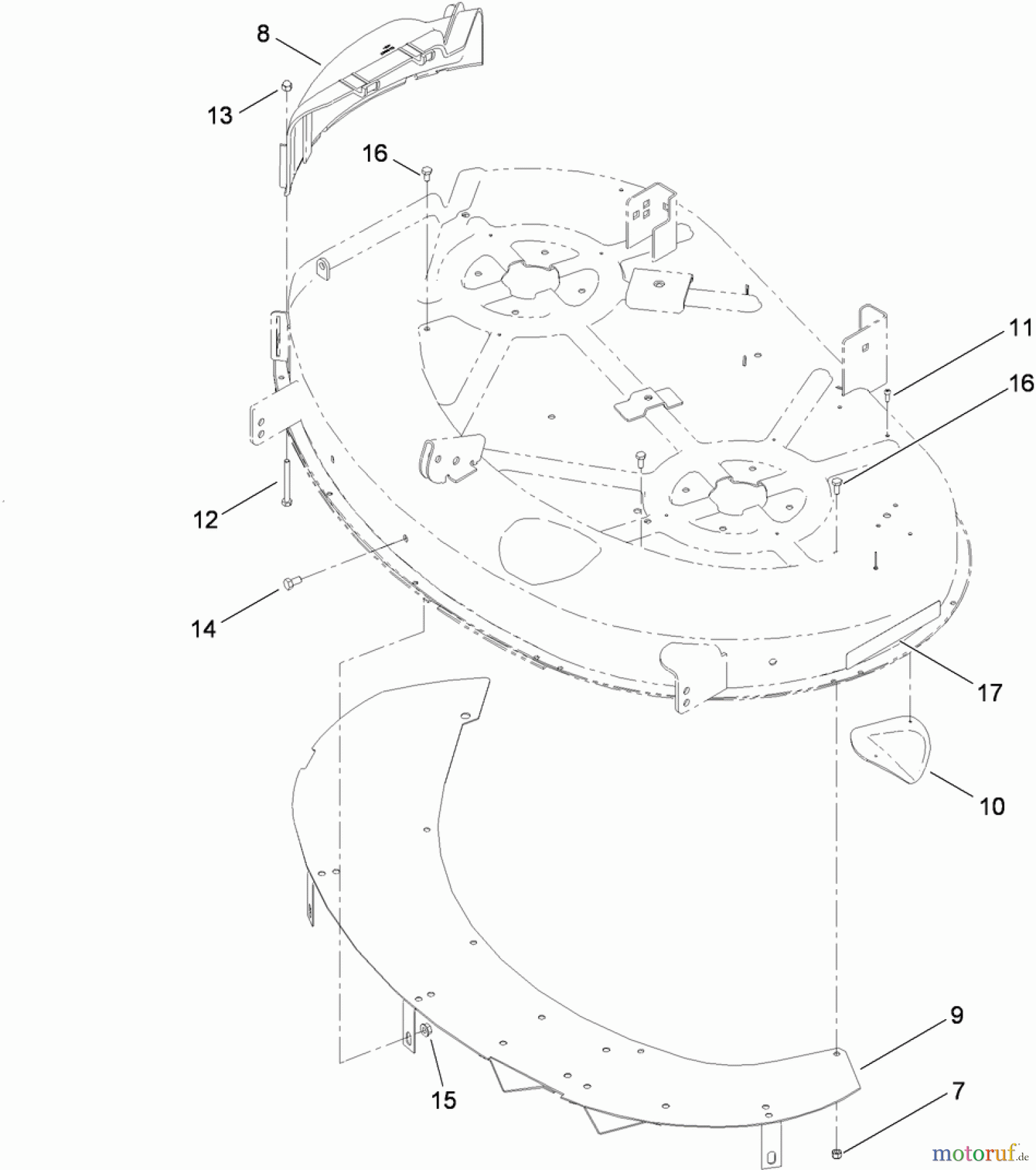 Toro Neu Mowers, Zero-Turn 74380 (Z4200) - Toro TimeCutter Z4200 Riding Mower, 2010 (310000001-310999999) 42 INCH DECK BAFFLE ASSEMBLY