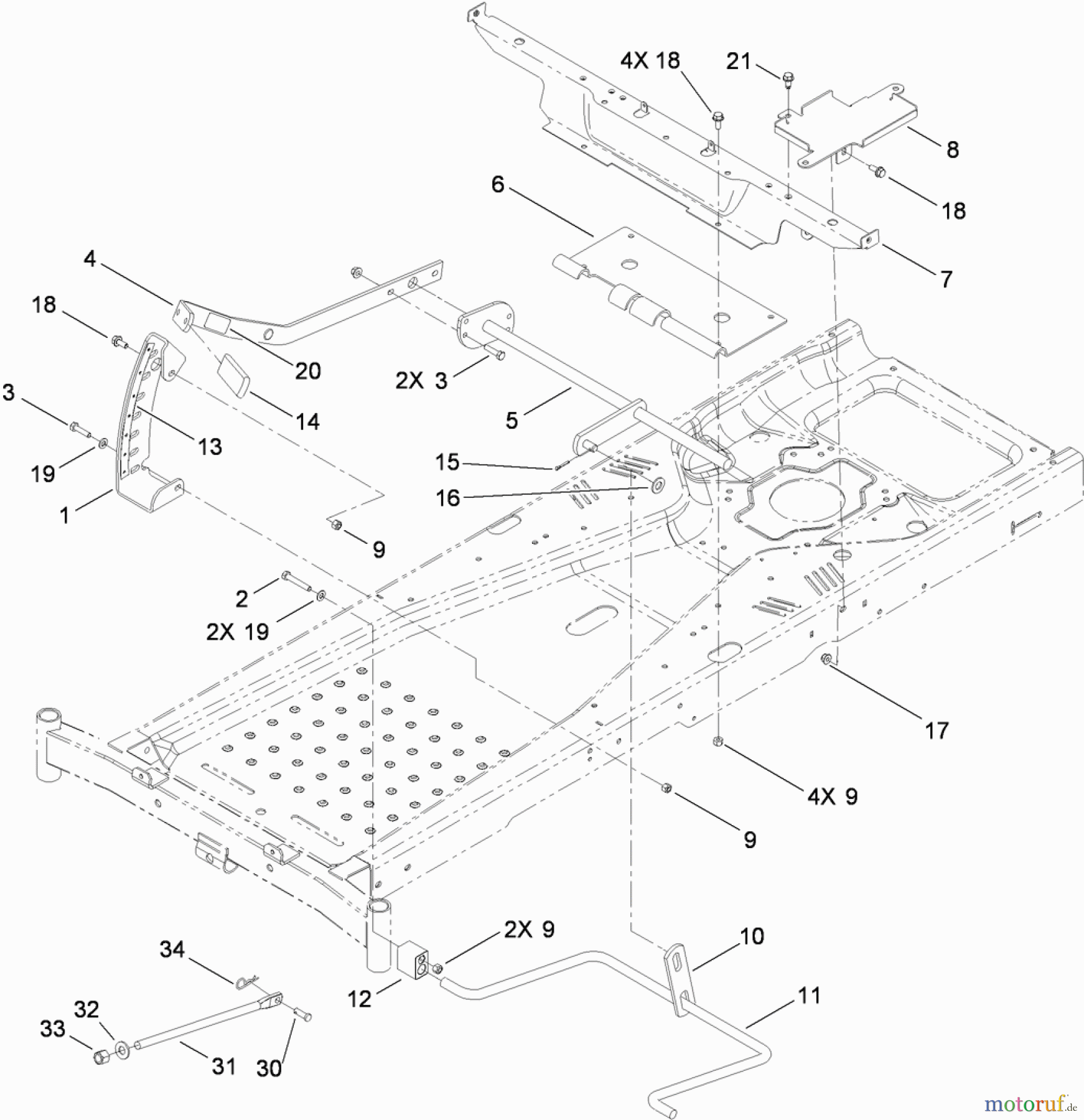 Toro Neu Mowers, Zero-Turn 74380 (Z4200) - Toro TimeCutter Z4200 Riding Mower, 2010 (310000001-310999999) DECK LIFT ASSEMBLY