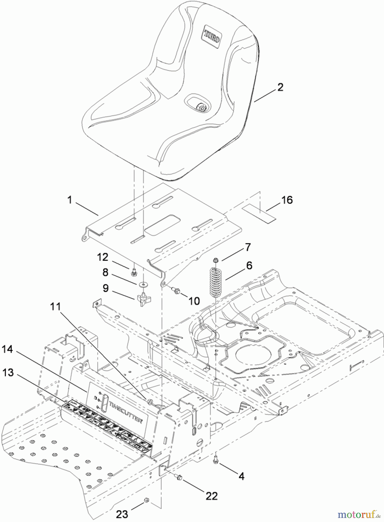  Toro Neu Mowers, Zero-Turn 74380 (Z4200) - Toro TimeCutter Z4200 Riding Mower, 2010 (310000001-310999999) SEAT ASSEMBLY