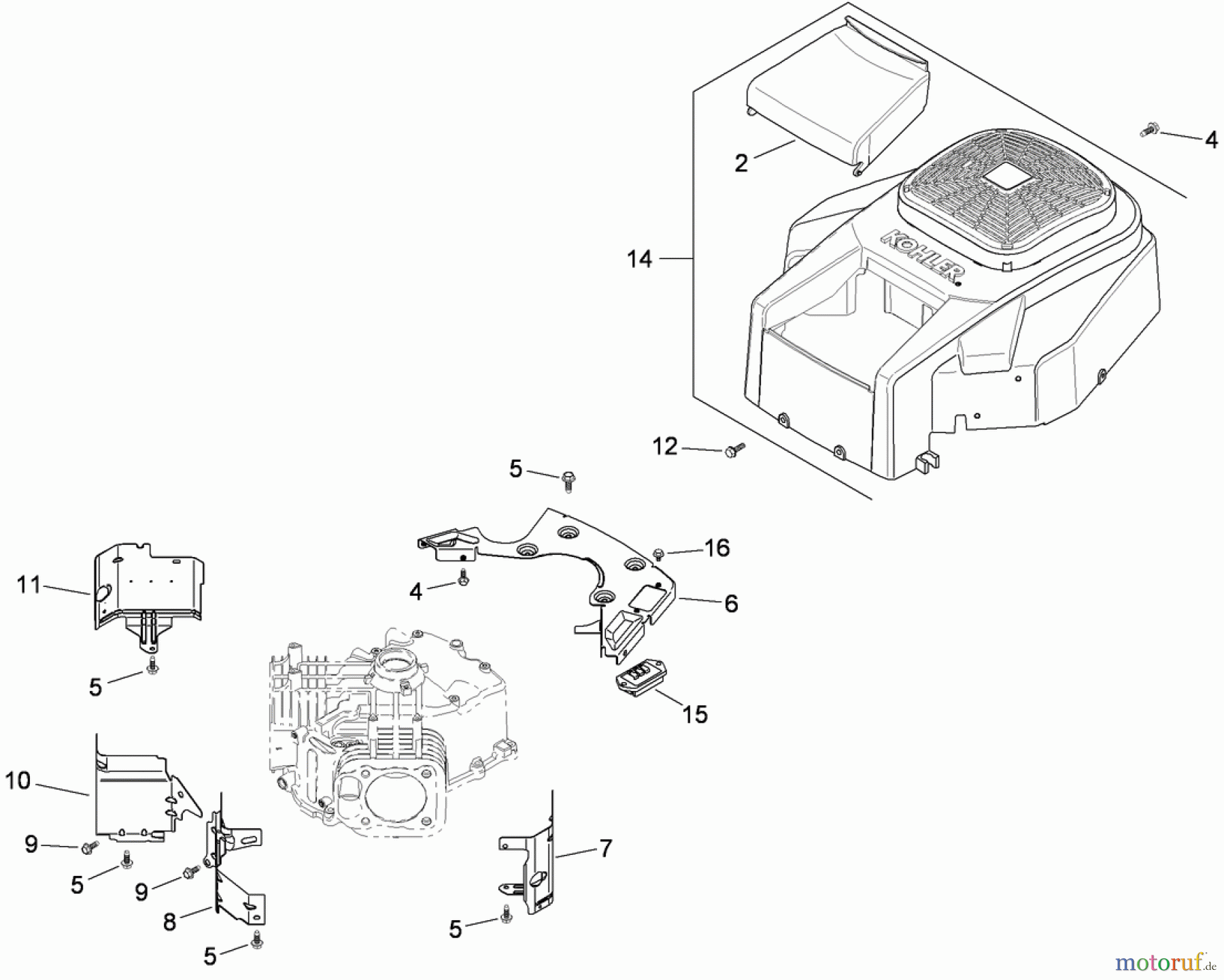 Toro Neu Mowers, Zero-Turn 74381 (Z4202) - Toro TimeCutter Z4202 Riding Mower, 2009 (290000001-290000210) BLOWER HOUSING ASSEMBLY KOHLER SV710-0031