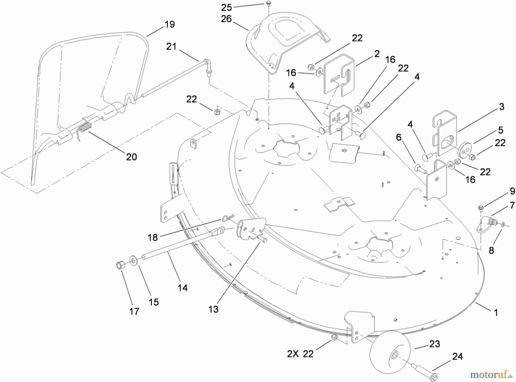  Toro Neu Mowers, Zero-Turn 74381 (Z4202) - Toro TimeCutter Z4202 Riding Mower, 2009 (290000211-290999999) 42 INCH DECK ASSEMBLY