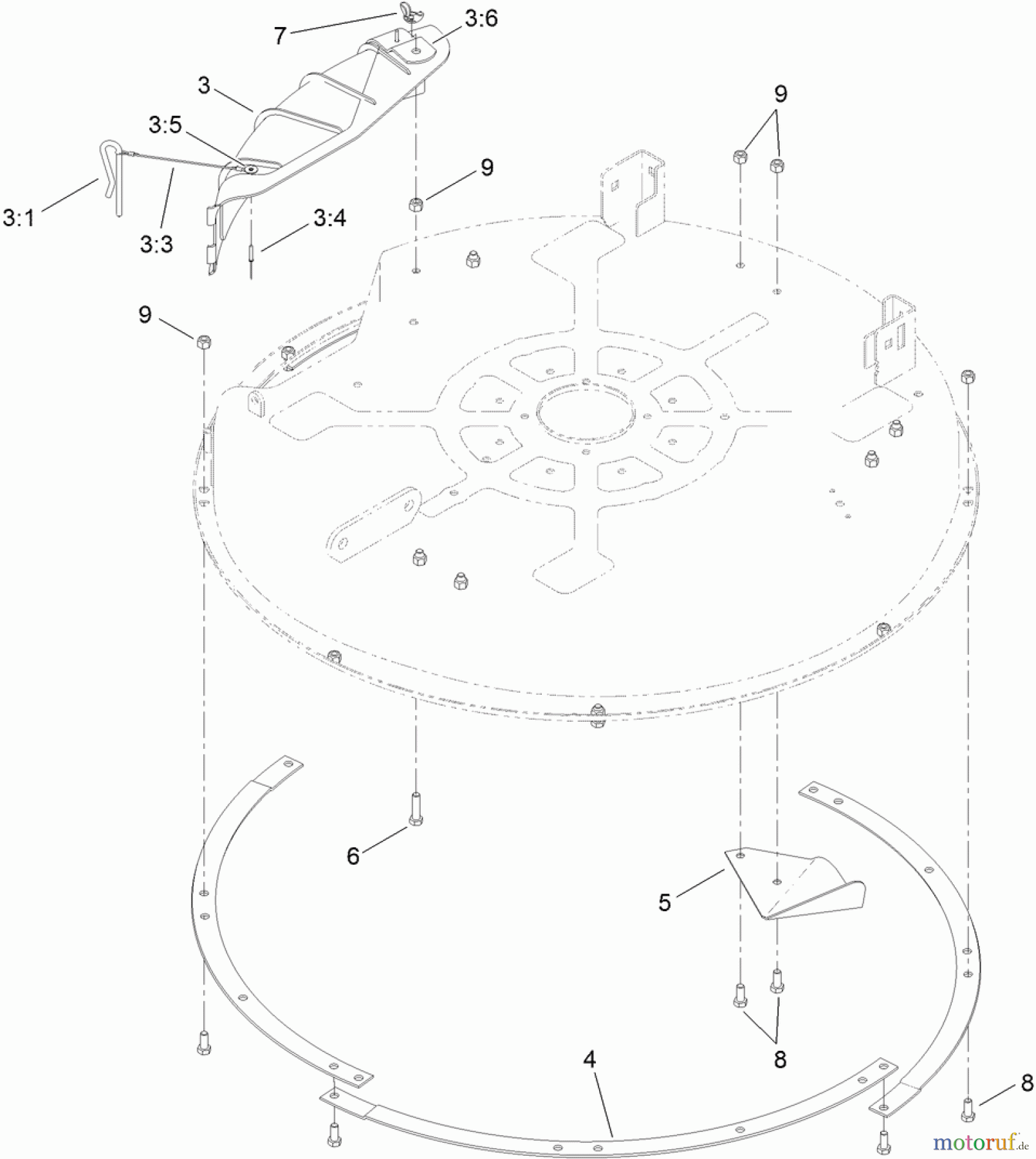 Toro Neu Mowers, Zero-Turn 74385 (ZS 3200) - Toro TimeCutter ZS 3200 Riding Mower, 2011 (311000001-311999999) 32 INCH DECK BAFFLE ASSEMBLY
