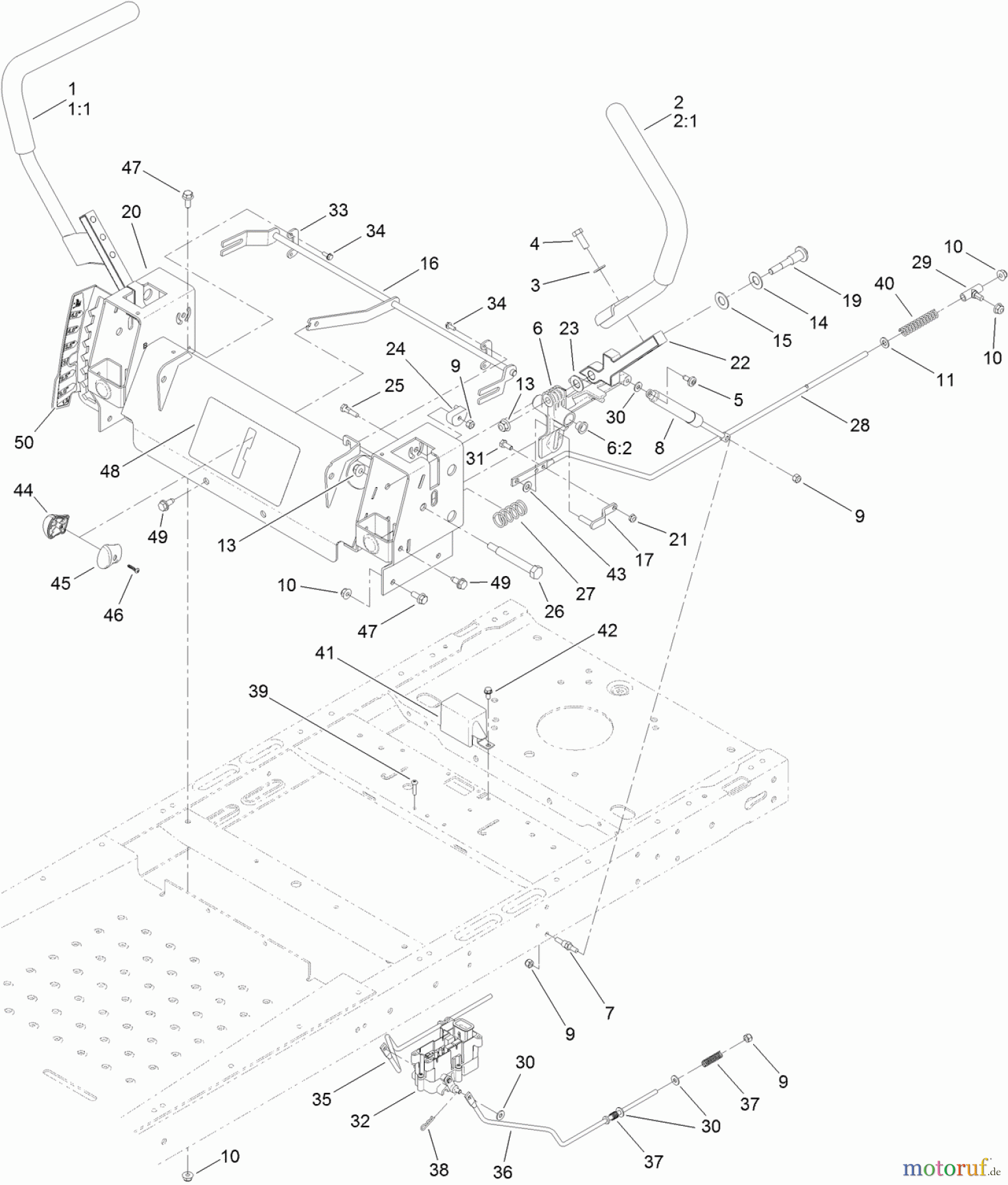 Toro Neu Mowers, Zero-Turn 74385 (ZS 3200) - Toro TimeCutter ZS 3200 Riding Mower, 2012 (SN 312000001-312999999) MOTION CONTROL ASSEMBLY