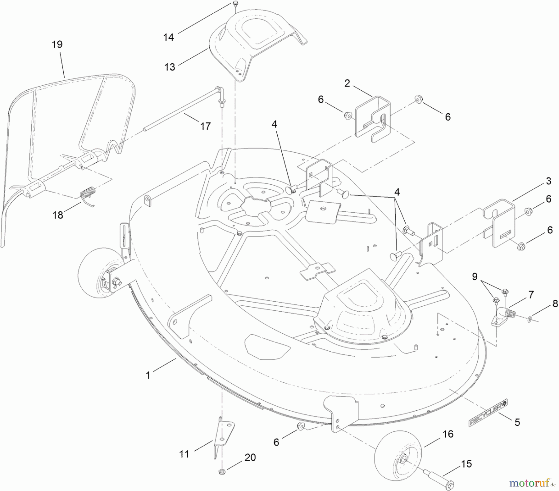 Toro Neu Mowers, Zero-Turn 74386 (ZS 4200) - Toro TimeCutter ZS 4200 Riding Mower, 2012 (SN 312000001-312999999) 42 INCH DECK ASSEMBLY