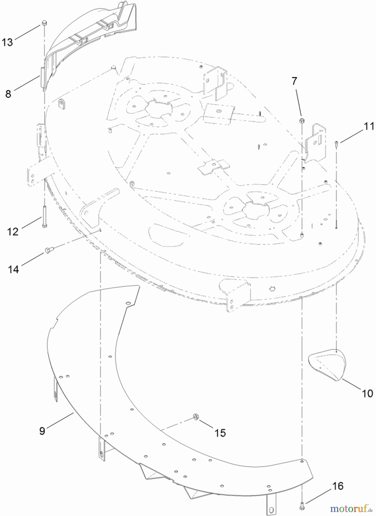  Toro Neu Mowers, Zero-Turn 74386 (ZS 4200) - Toro TimeCutter ZS 4200 Riding Mower, 2012 (SN 312000001-312999999) 42 INCH DECK BAFFLE ASSEMBLY