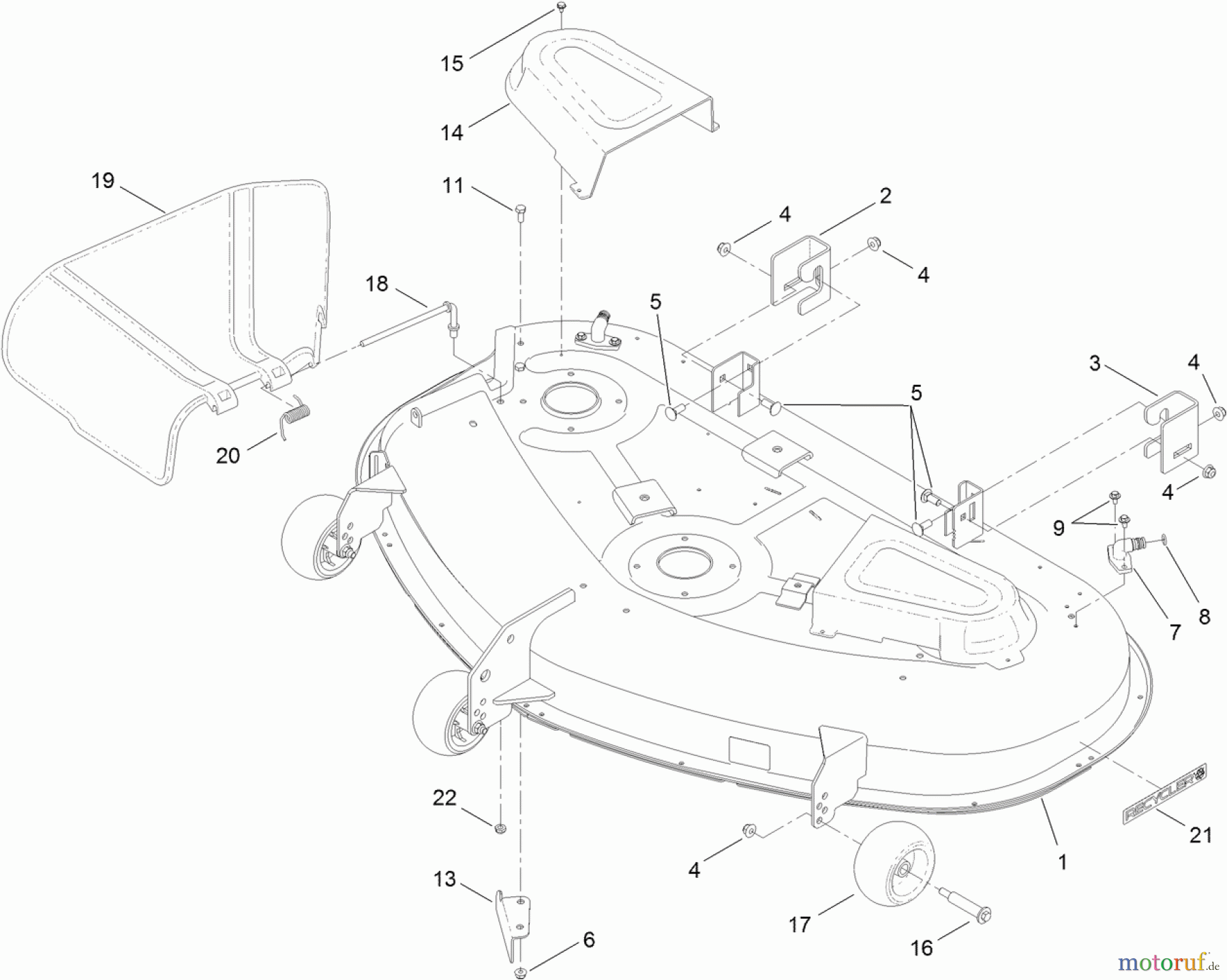 Toro Neu Mowers, Zero-Turn 74387 (ZS 5000) - Toro TimeCutter ZS 5000 Riding Mower, 2011 (311000001-311999999) 50 INCH DECK ASSEMBLY