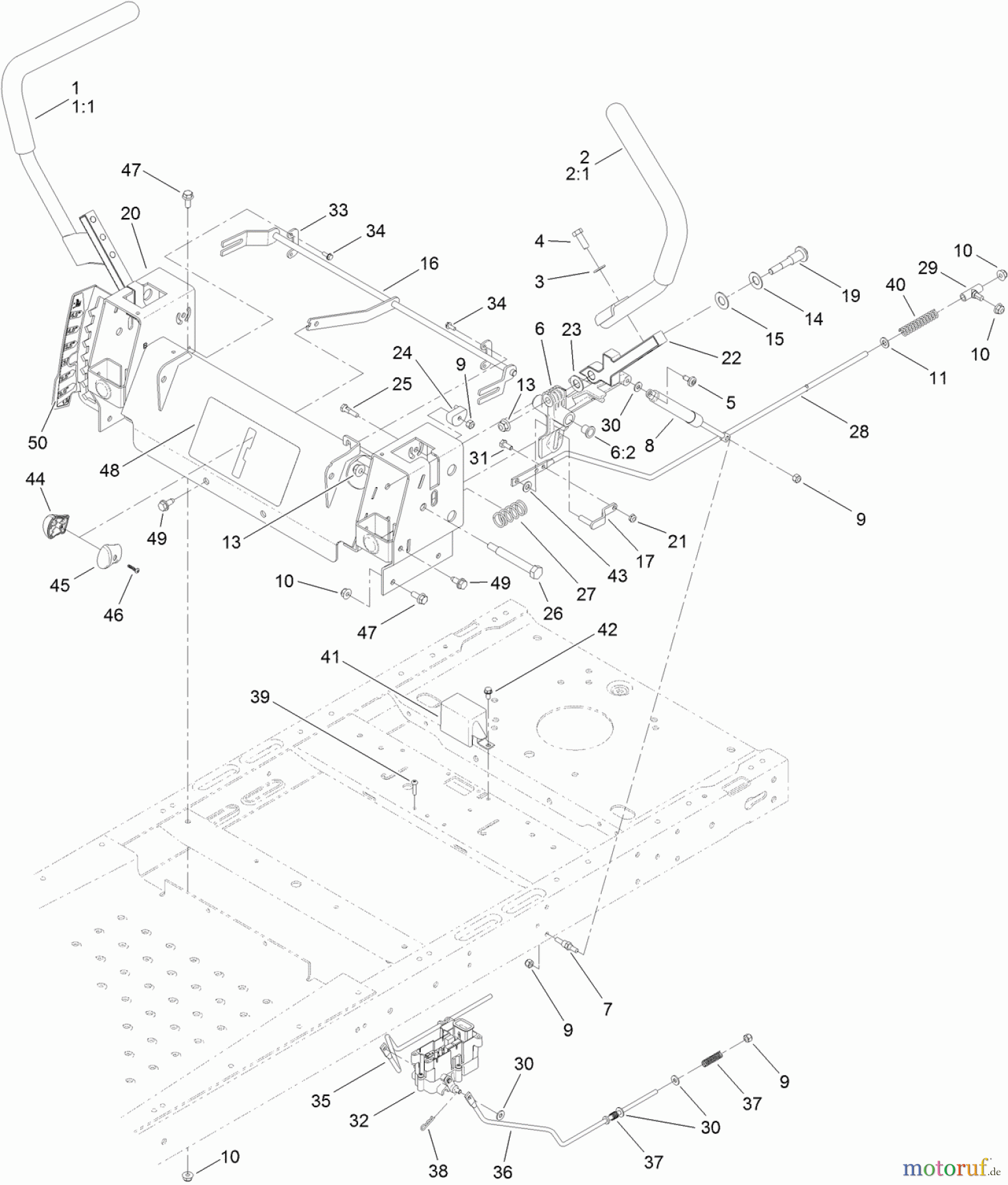Toro Neu Mowers, Zero-Turn 74387 (ZS 5000) - Toro TimeCutter ZS 5000 Riding Mower, 2012 (SN 312000001-312999999) MOTION CONTROL ASSEMBLY