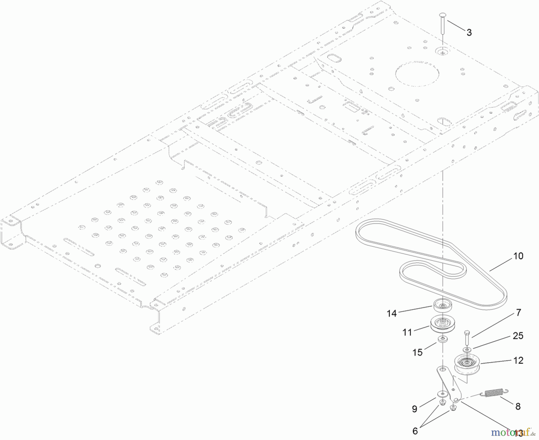 Toro Neu Mowers, Zero-Turn 74388 (ZS 3200S) - Toro TimeCutter ZS 3200S Riding Mower, 2012 (SN 312000001-312999999) BELT AND IDLER ASSEMBLY